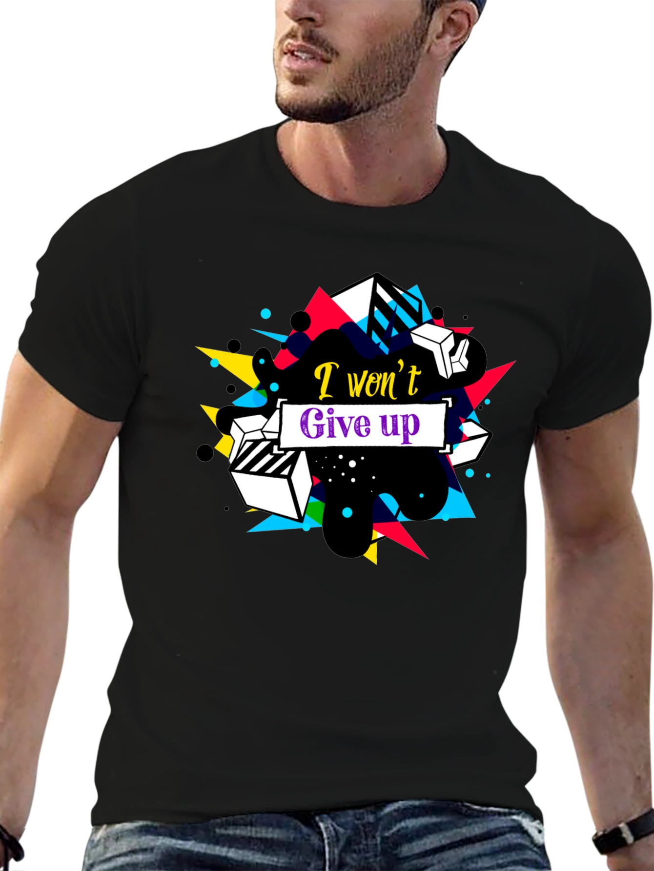 Geometric I Wont Give Up Graphic Tee