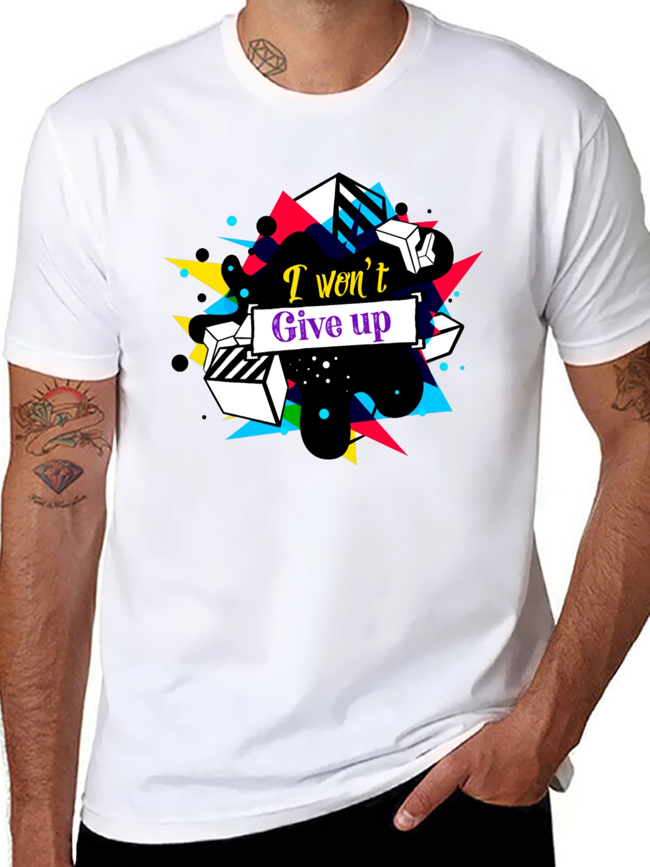 Geometric I Wont Give Up Graphic Tee