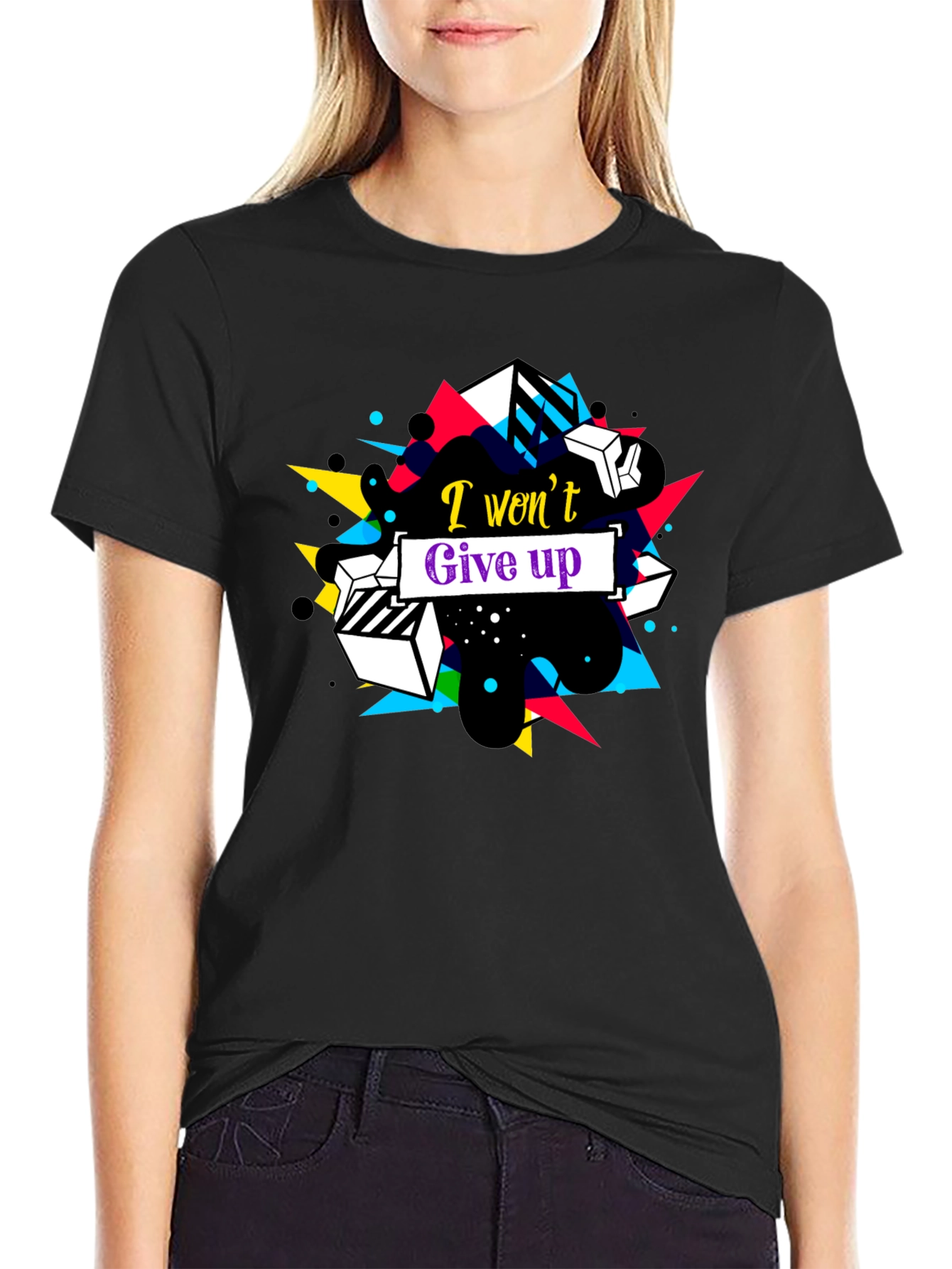 Geometric I Wont Give Up Graphic Tee