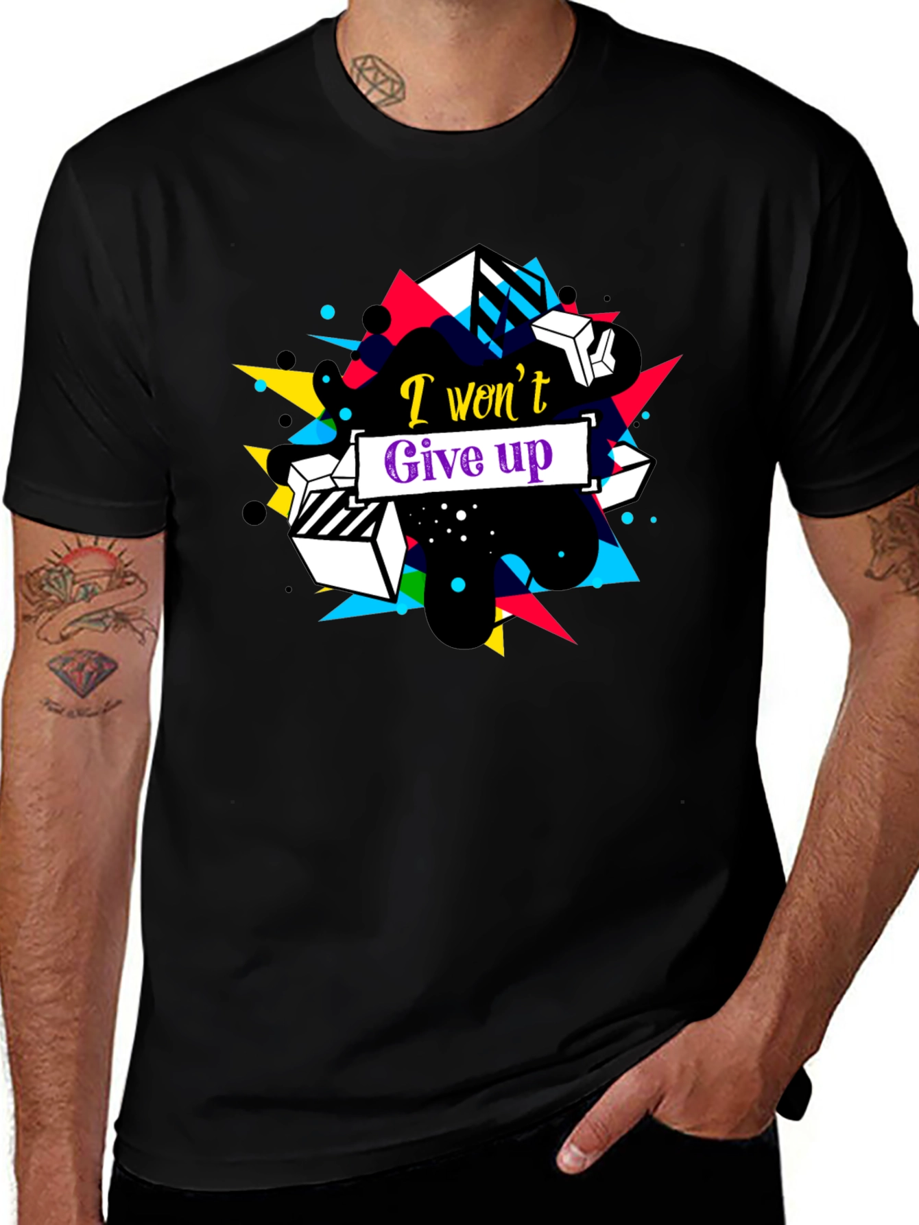 Geometric I Wont Give Up Graphic Tee