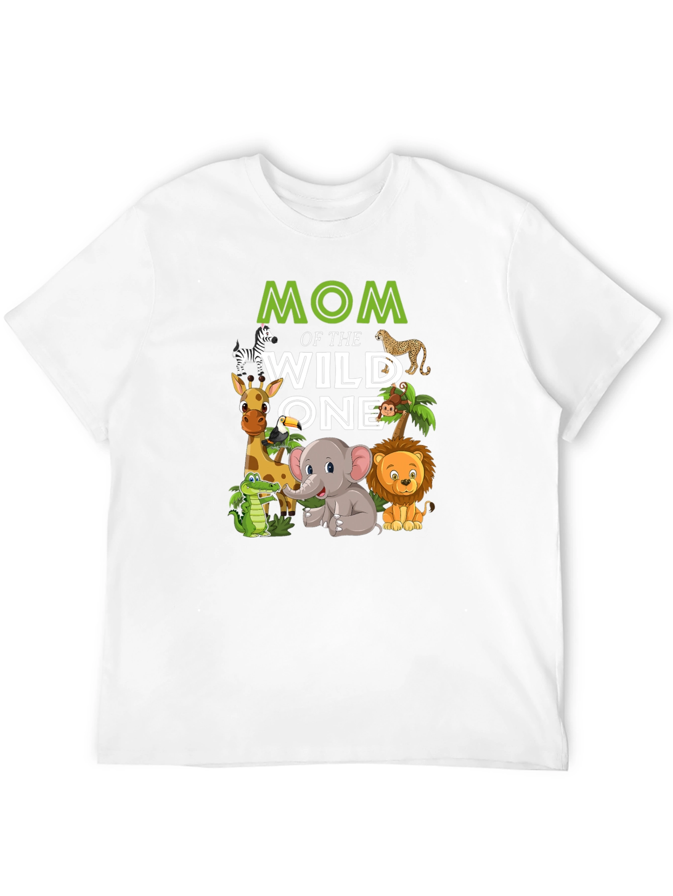 Mom of the Wild One Jungle Animals Graphic Tee