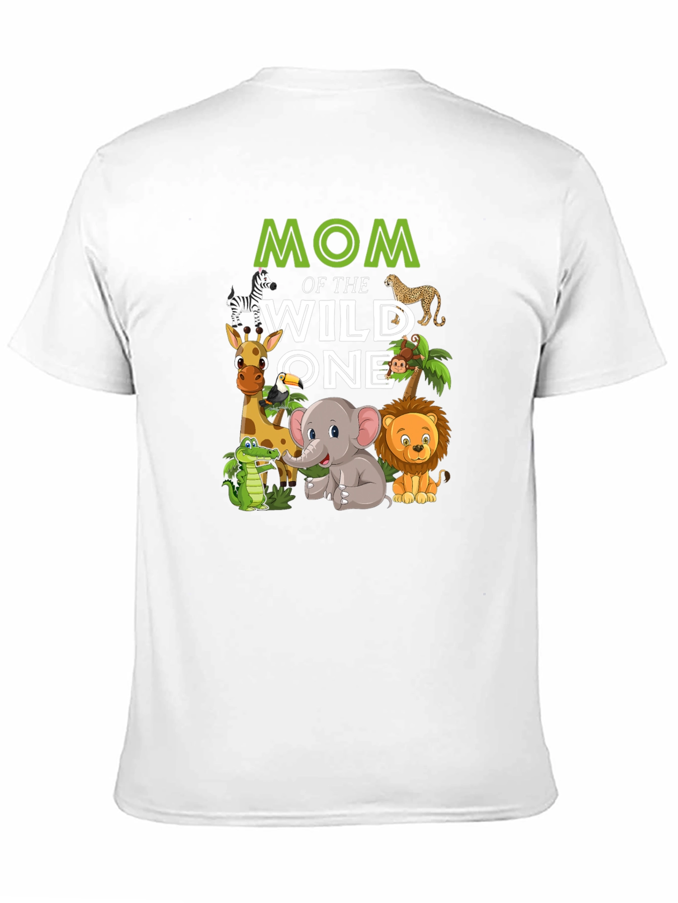 Mom of the Wild One Jungle Animals Graphic Tee