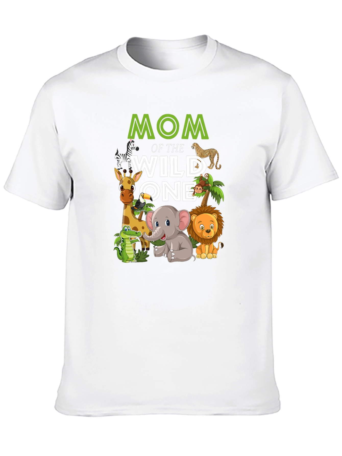 Mom of the Wild One Jungle Animals Graphic Tee