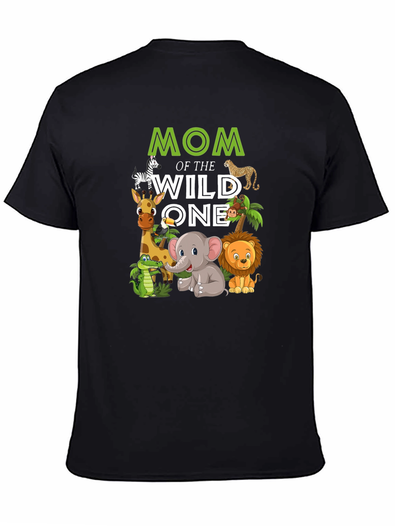 Mom of the Wild One Jungle Animals Graphic Tee
