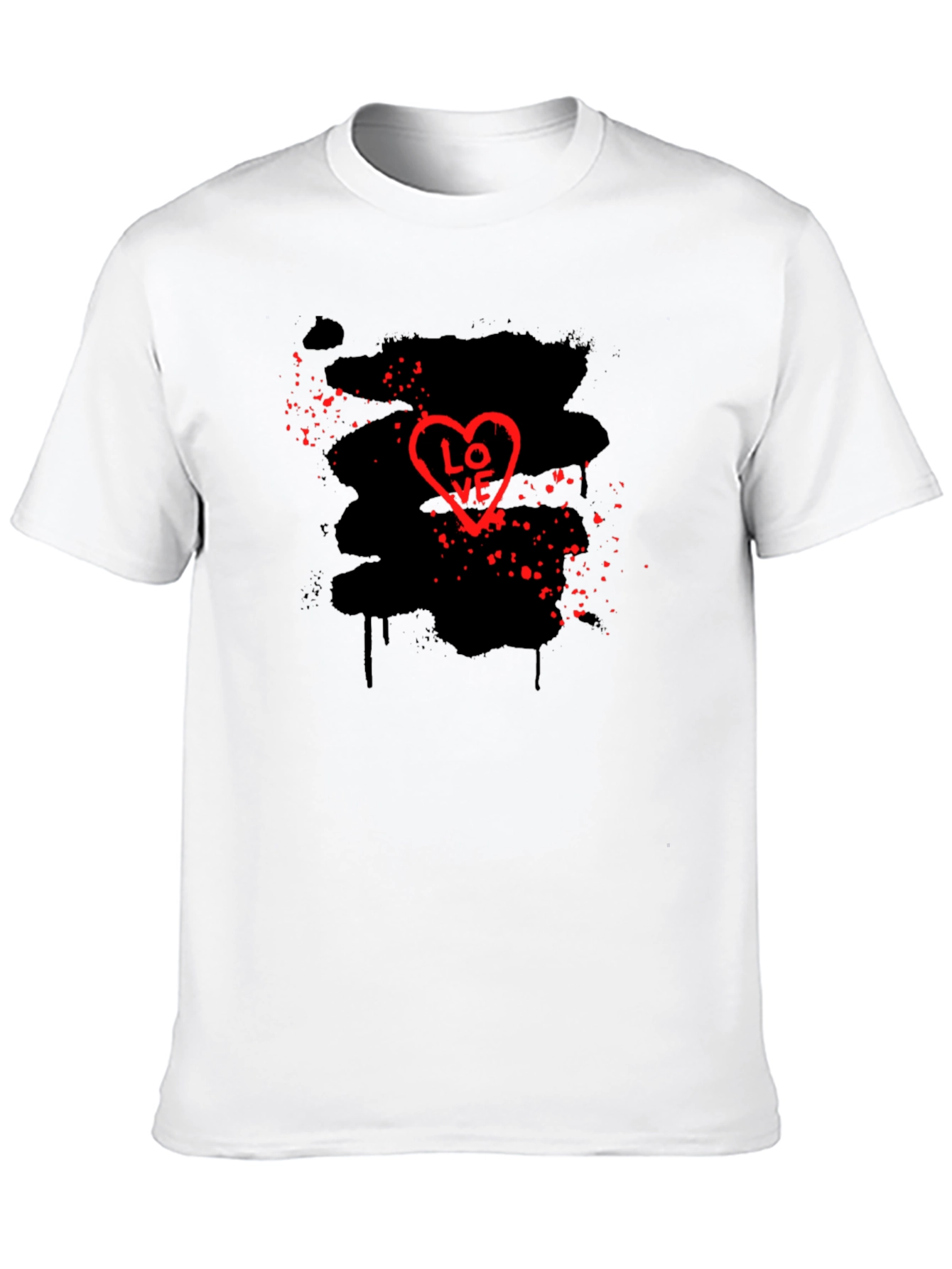 Love Heart Graphic Black T-Shirt