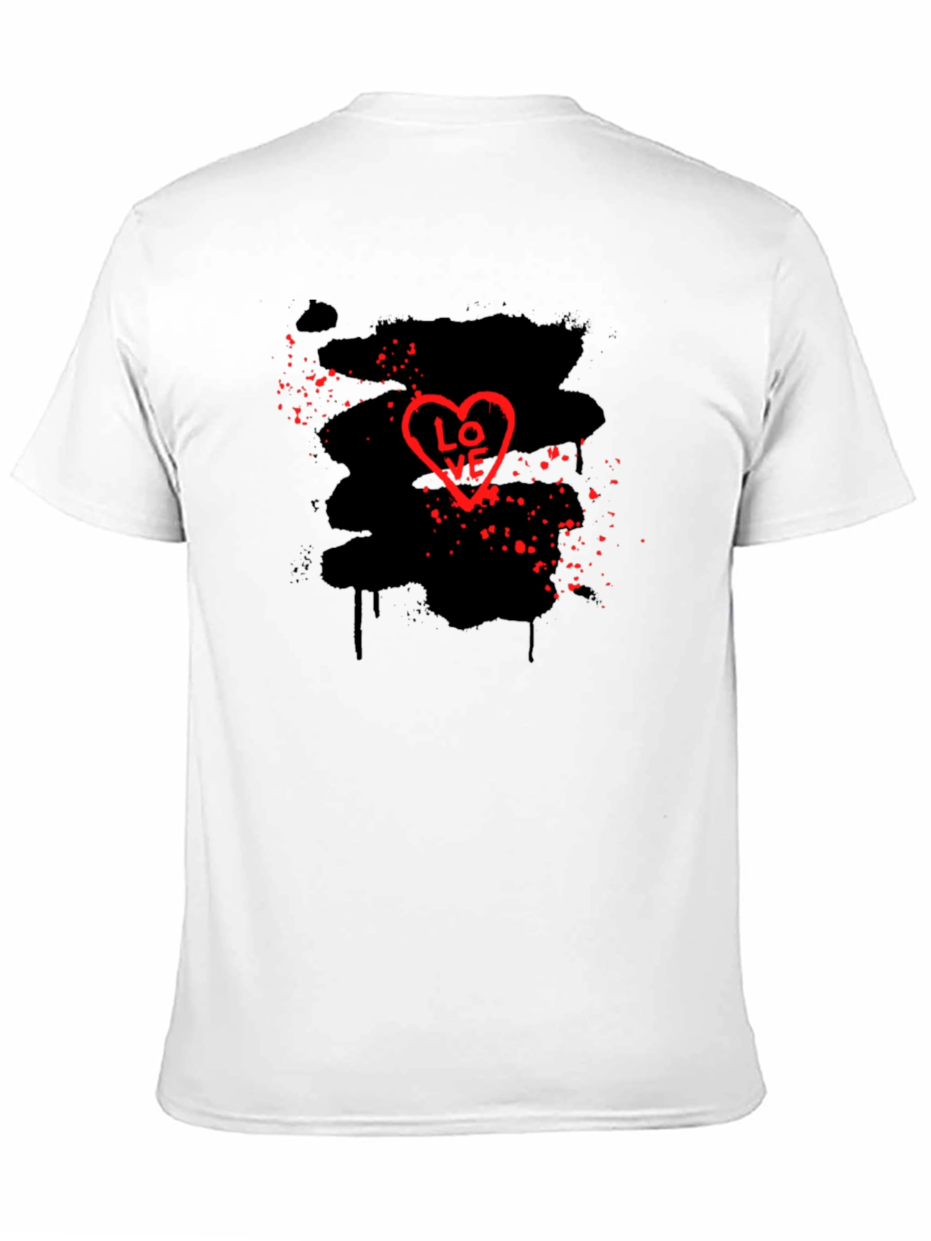 Love Heart Graphic Black T-Shirt