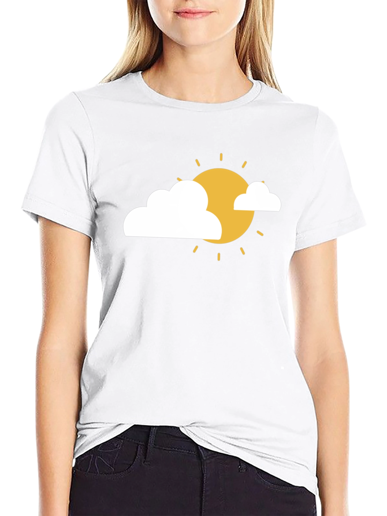 Sunny Day Graphic Tee - Black Cotton T-Shirt
