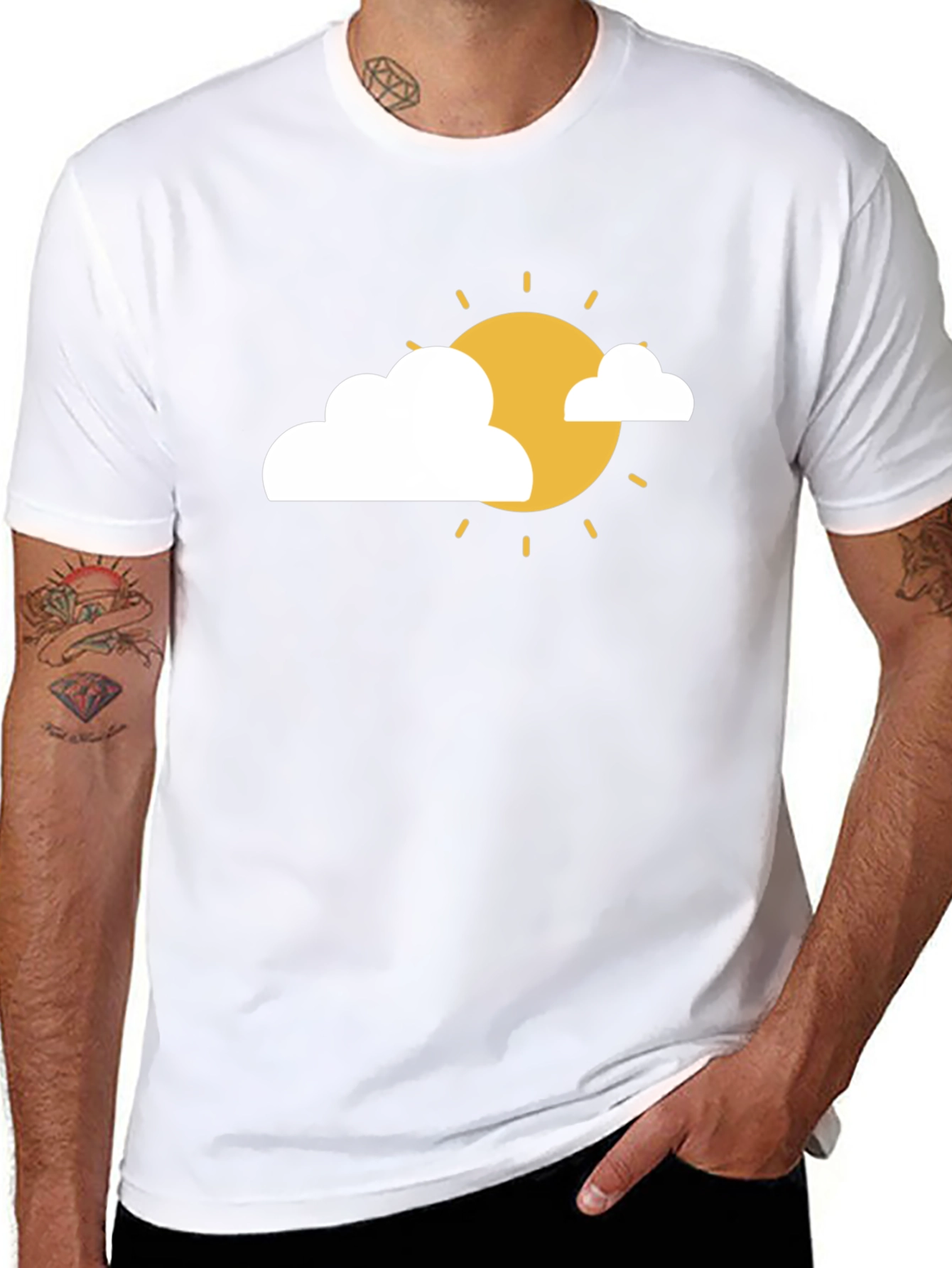 Sunny Day Graphic Tee - Black Cotton T-Shirt