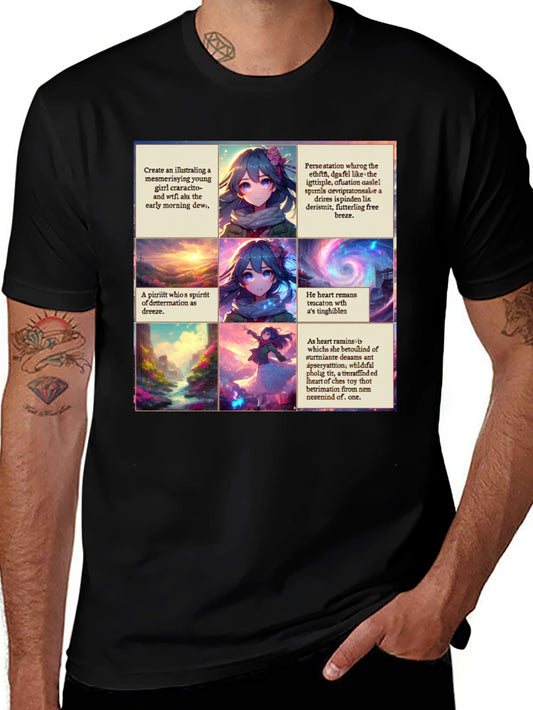 Abstract Anime T-Shirt - Unique Artistic Design