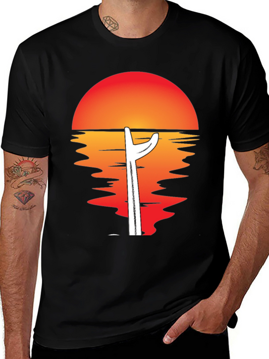 Sunset Cactus Graphic Tee - Unique Desert Vibe