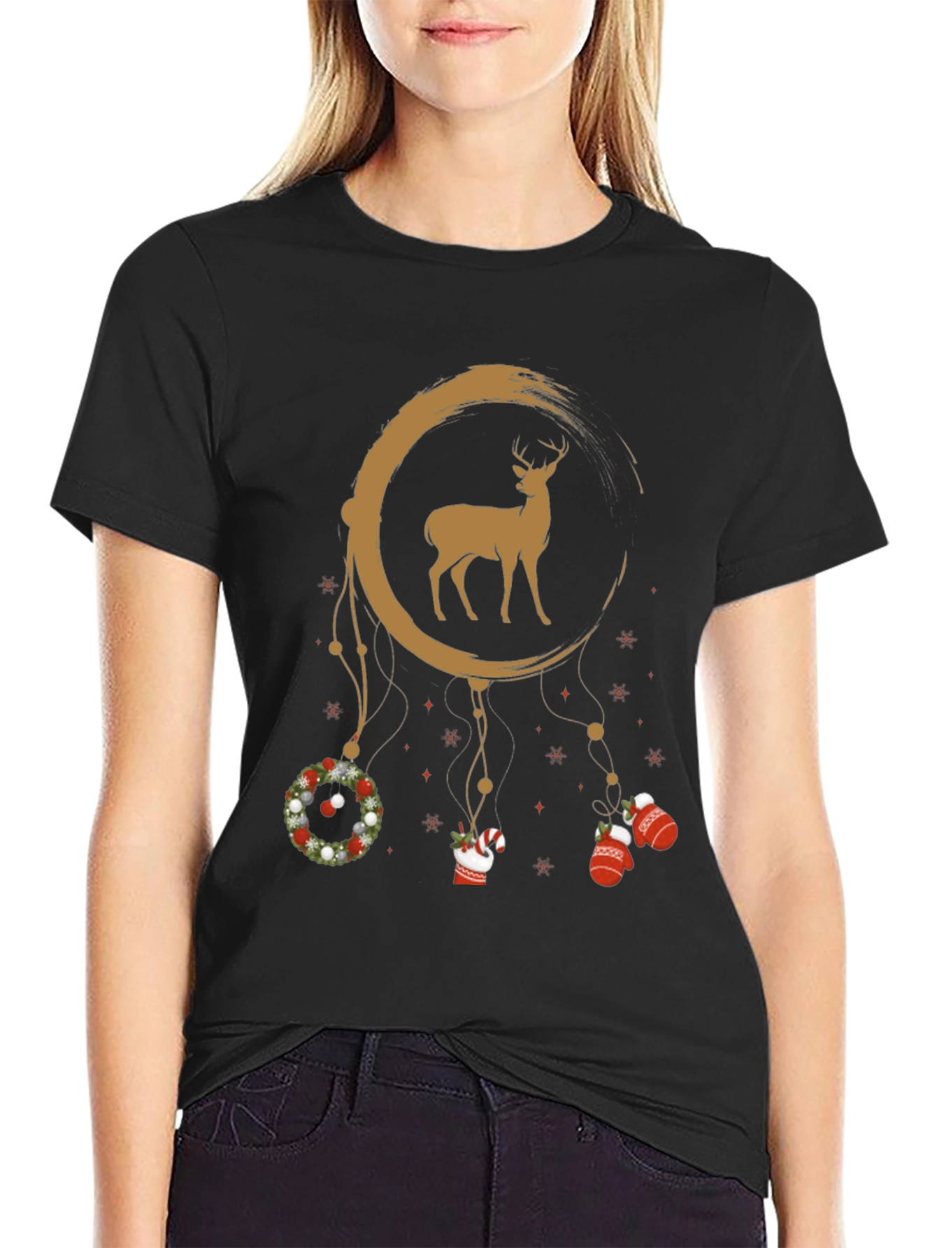 Festive Deer Dreamcatcher Graphic Tee