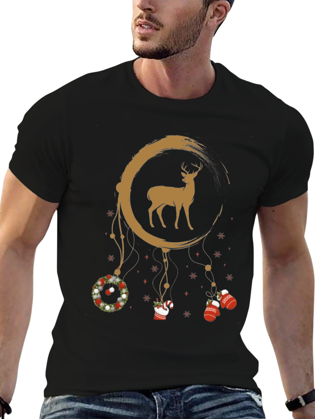 Festive Deer Dreamcatcher Graphic Tee