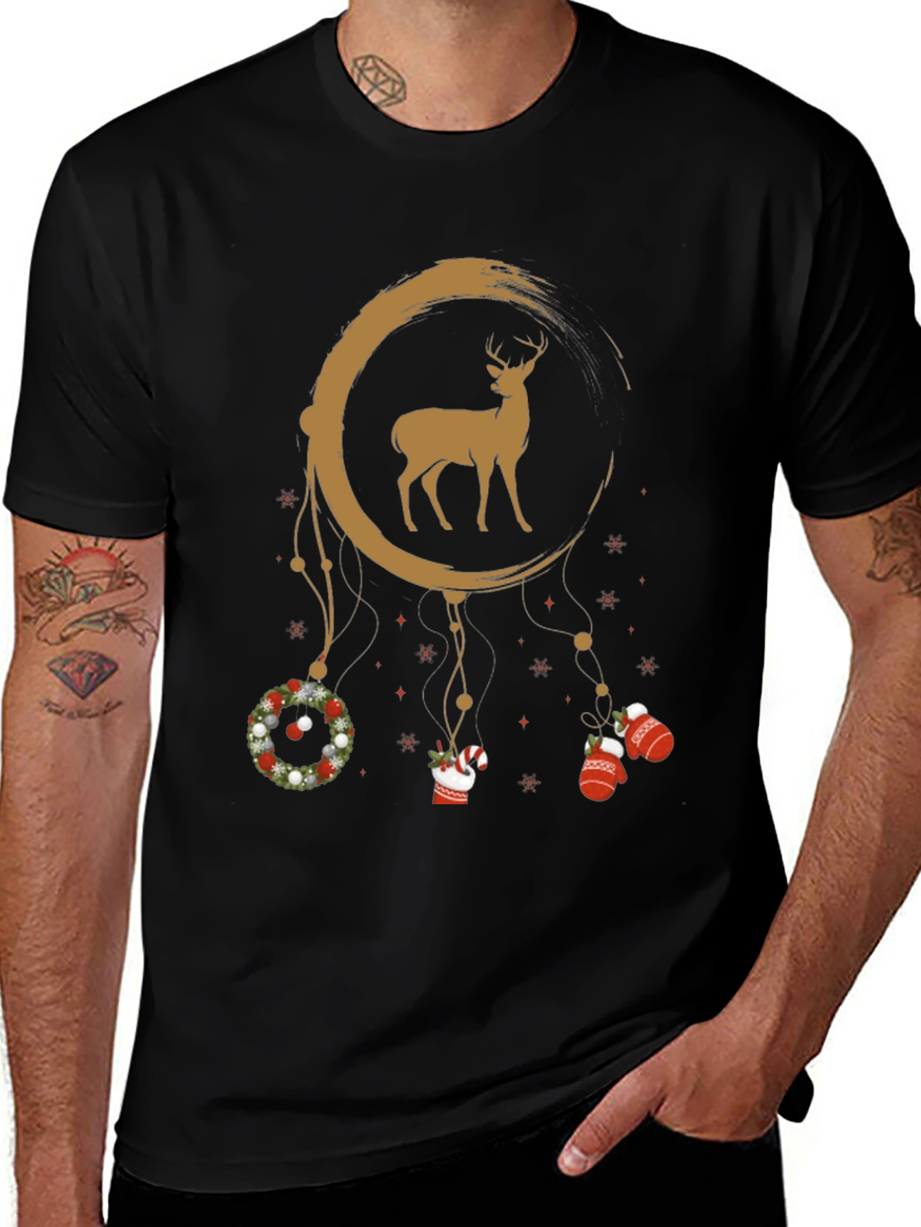 Festive Deer Dreamcatcher Graphic Tee
