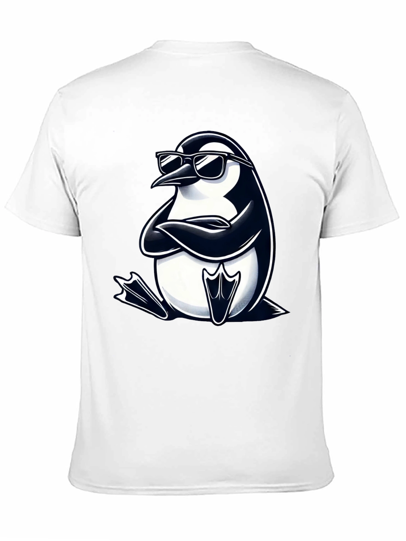 Cool Penguin Graphic Tee - Black Cotton T-Shirt