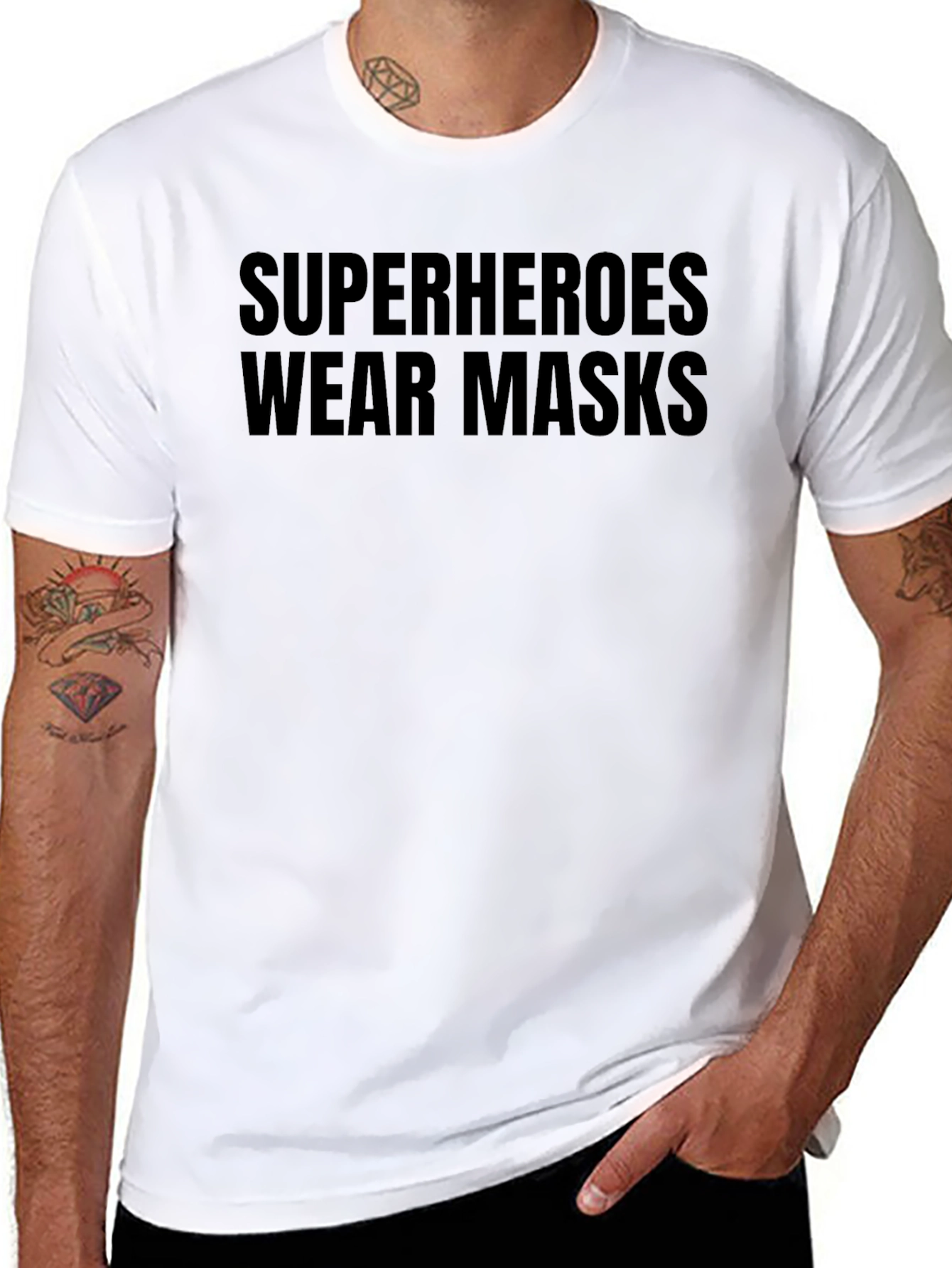 Superheroes Wear Masks Graphic Tee