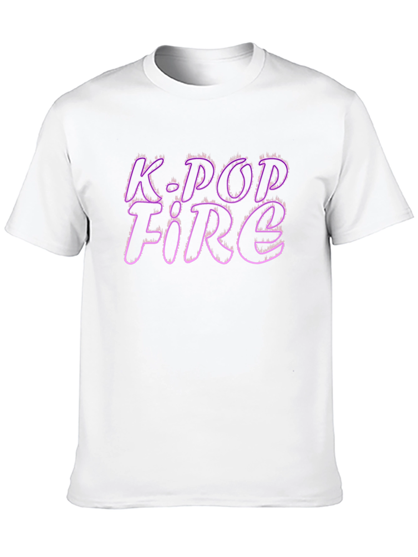 K-Pop Fire Graphic Tee - Stylish Black T-Shirt