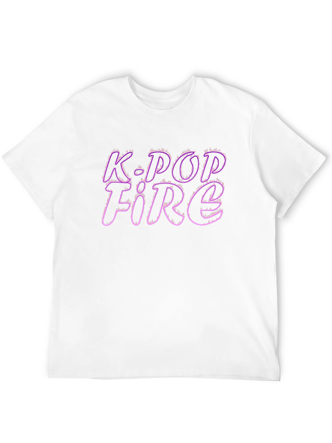 K-Pop Fire Graphic Tee - Stylish Black T-Shirt