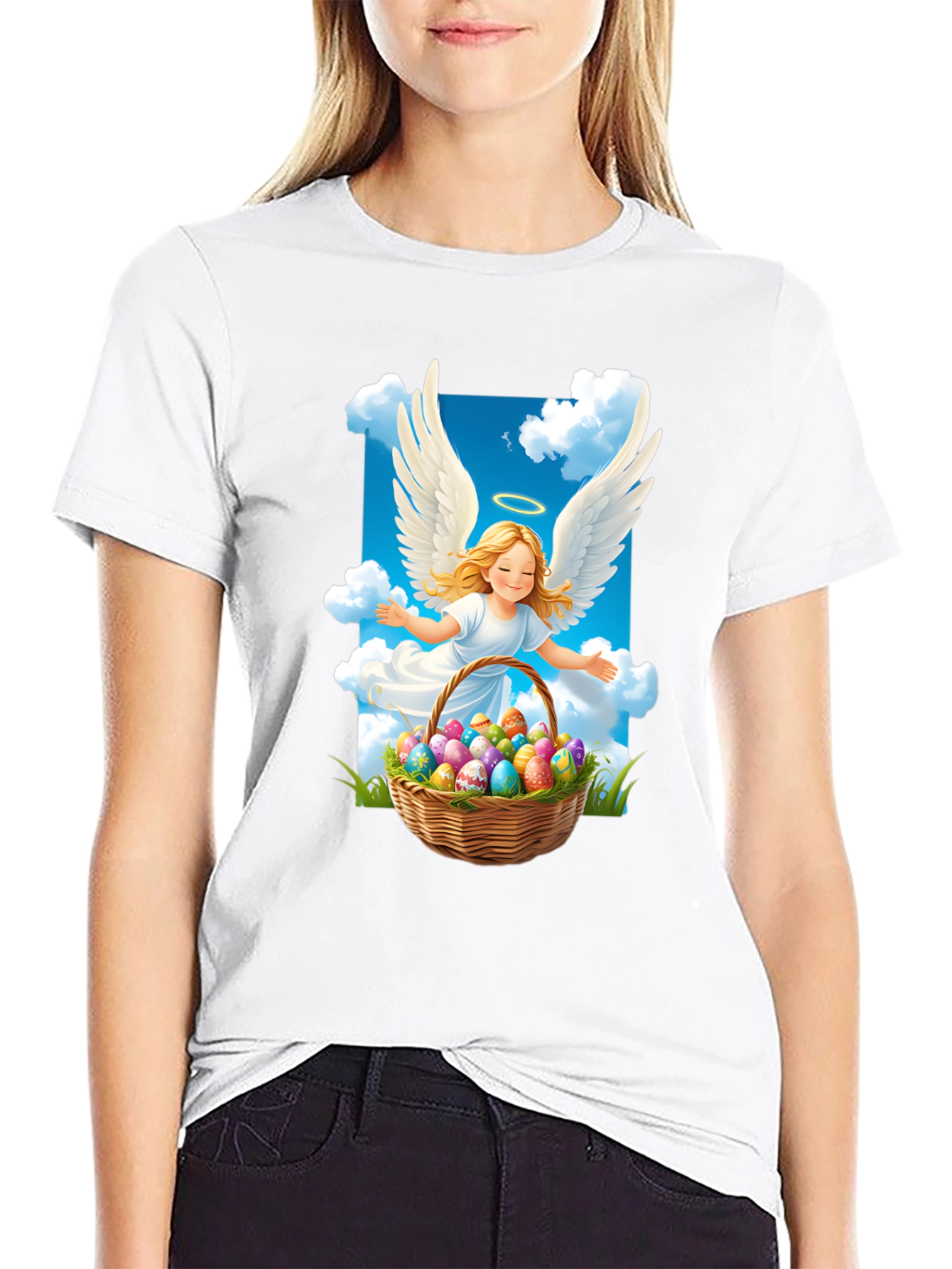 Angel Easter Egg Basket T-Shirt