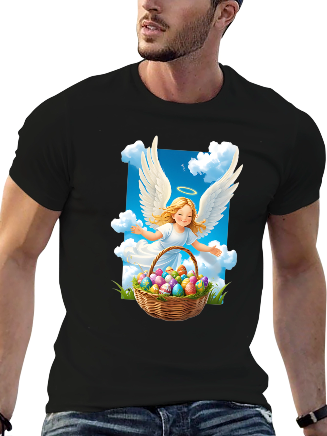 Angel Easter Egg Basket T-Shirt