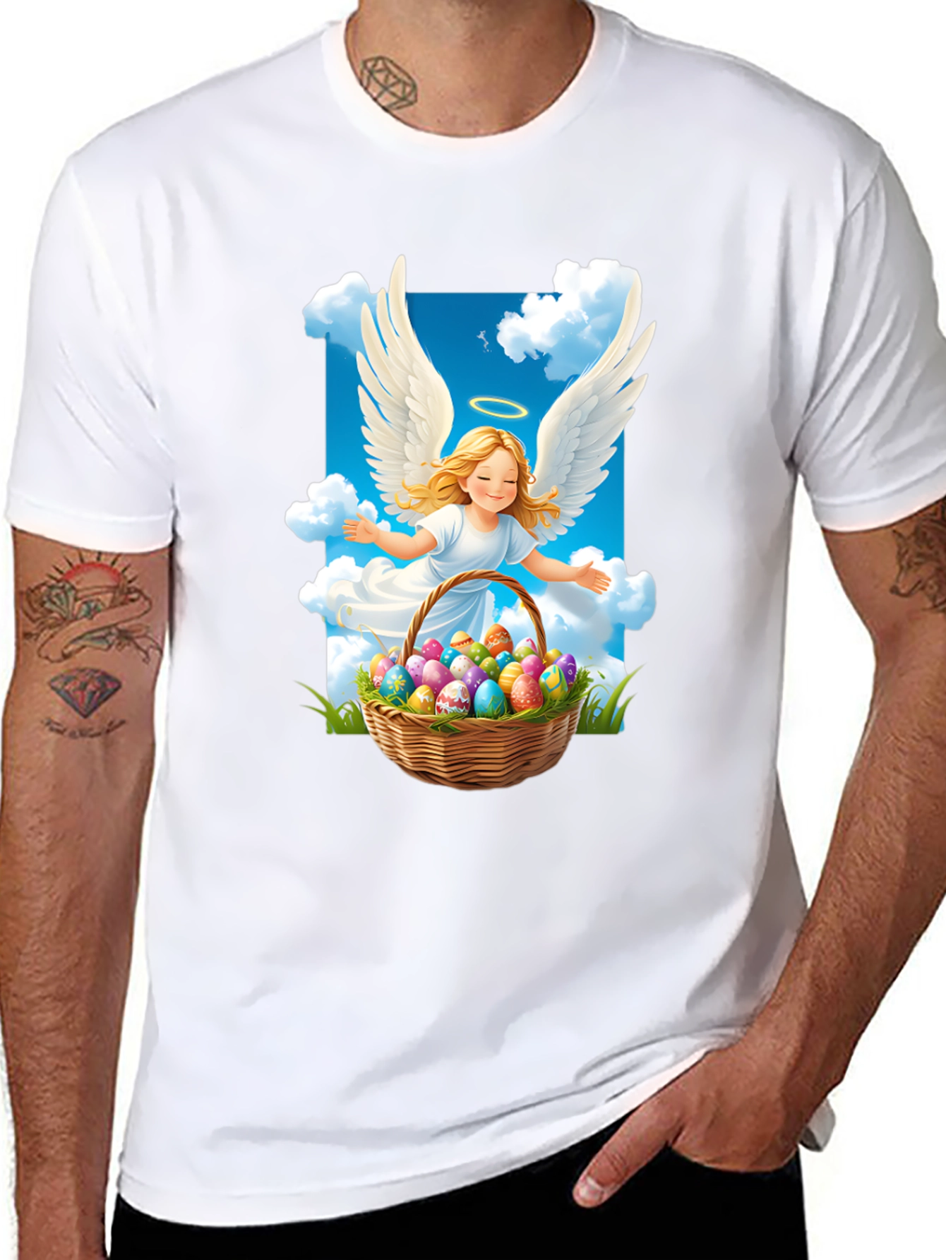Angel Easter Egg Basket T-Shirt