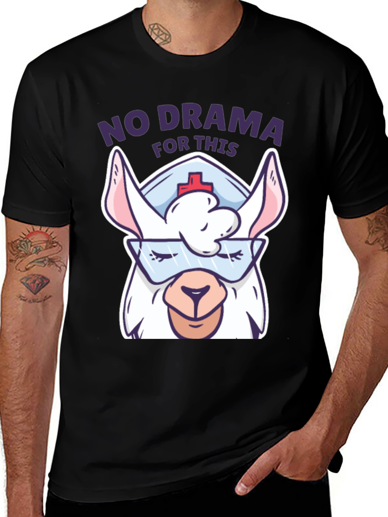 No Drama Llama Nurse T-Shirt - Funny Gift