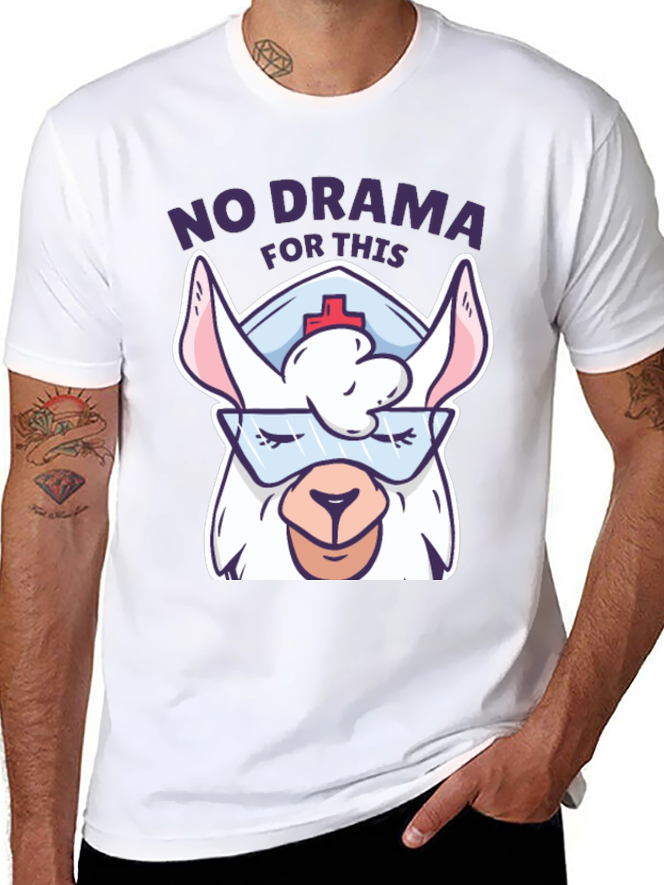 No Drama Llama Nurse T-Shirt - Funny Gift