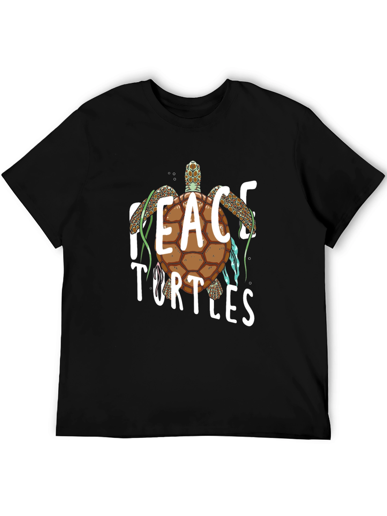 Peace Turtles Graphic Tee - Black