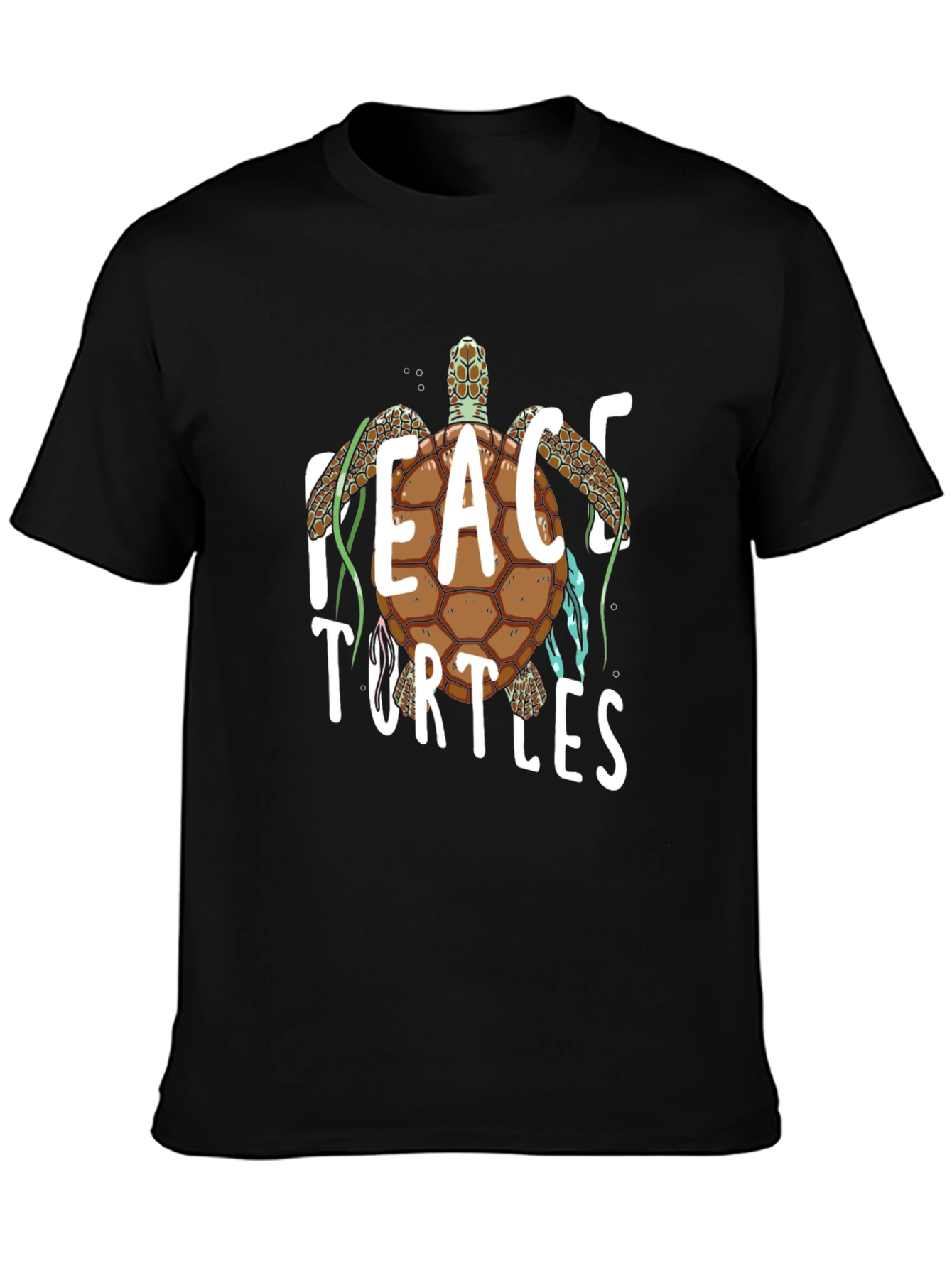 Peace Turtles Graphic Tee - Black