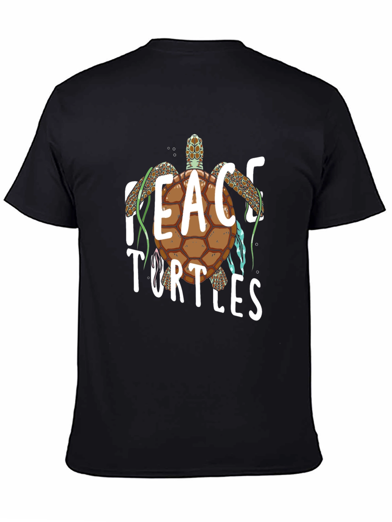 Peace Turtles Graphic Tee - Black