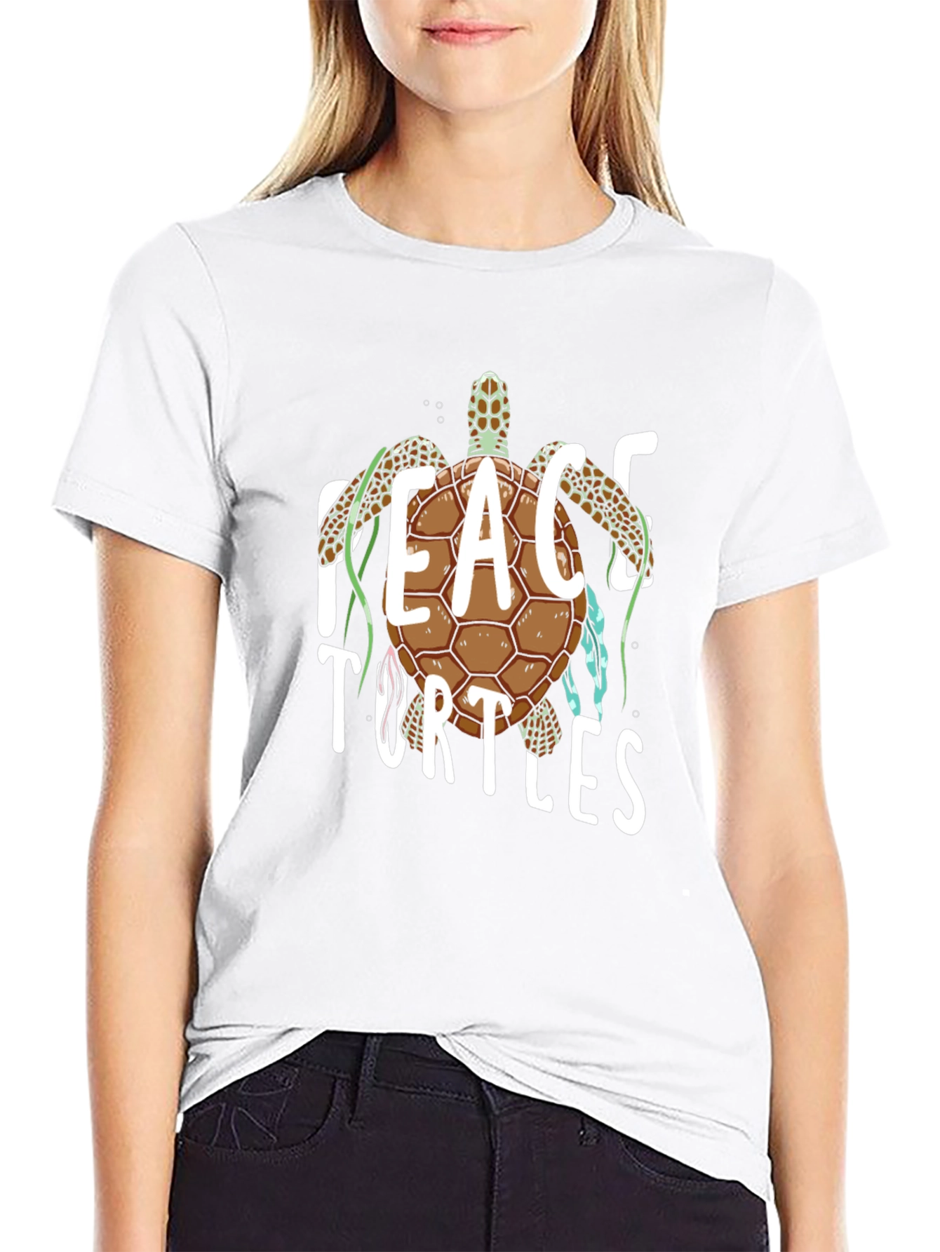 Peace Turtles Graphic Tee - Black