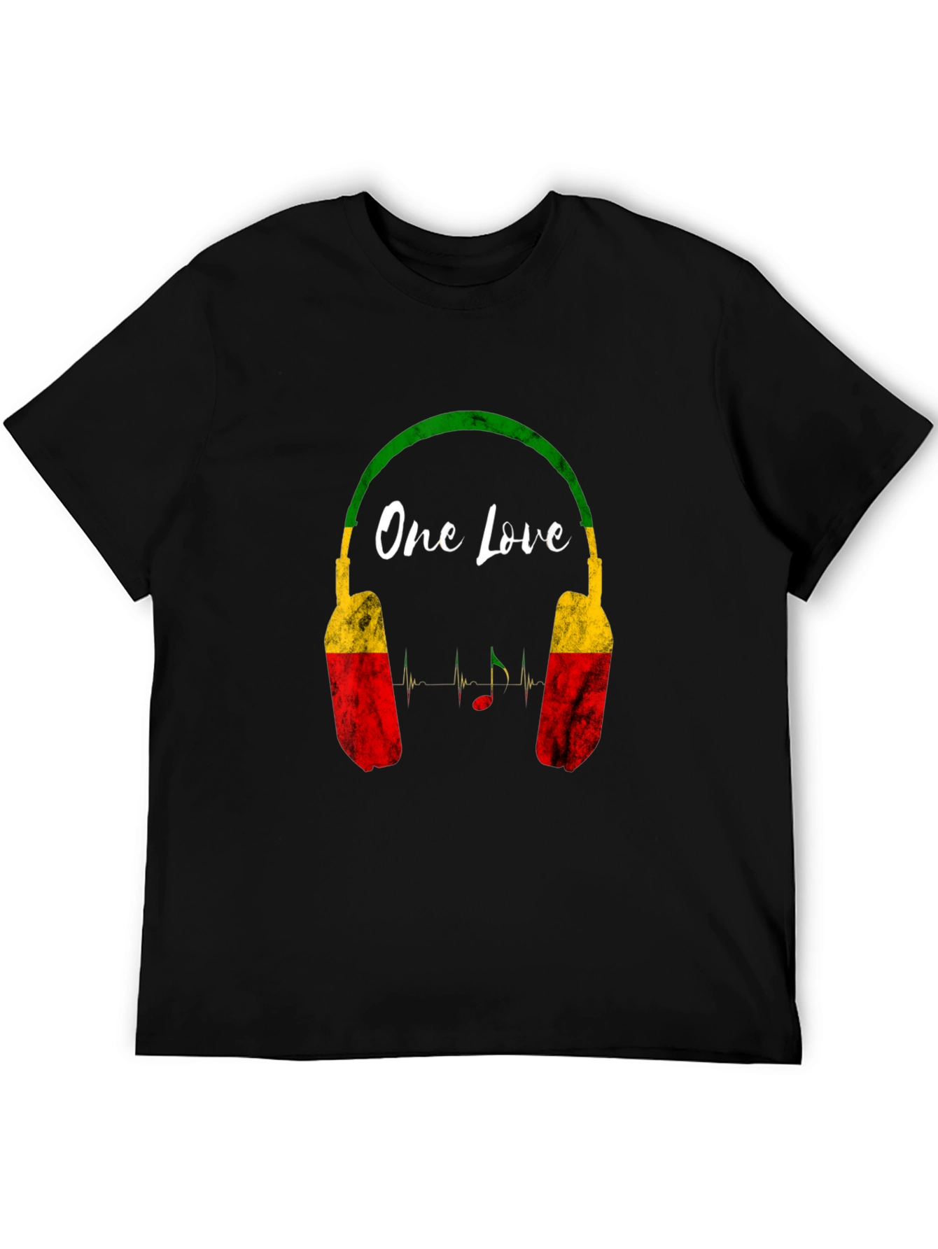 One Love Rasta Headphones Graphic T-Shirt