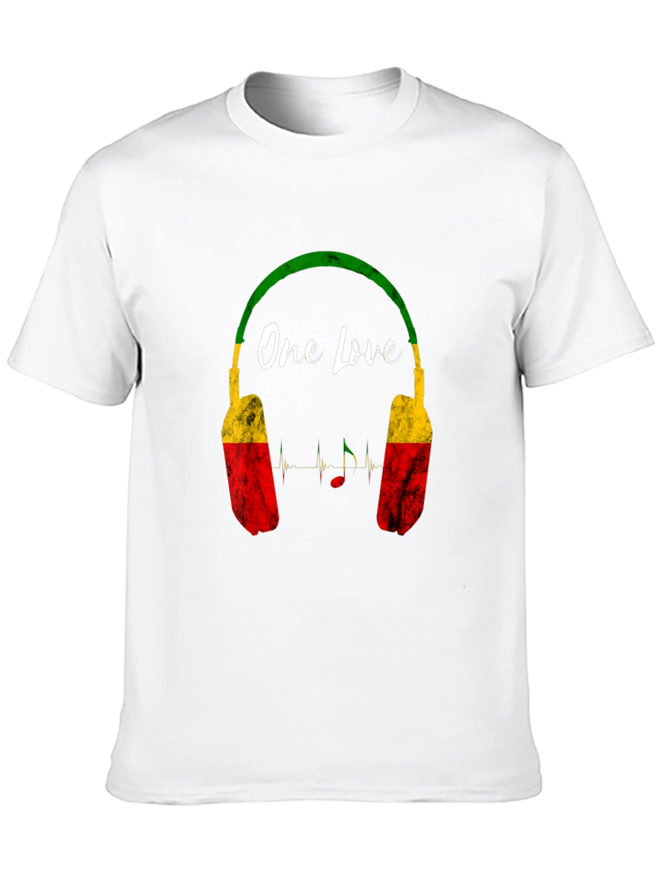 One Love Rasta Headphones Graphic T-Shirt