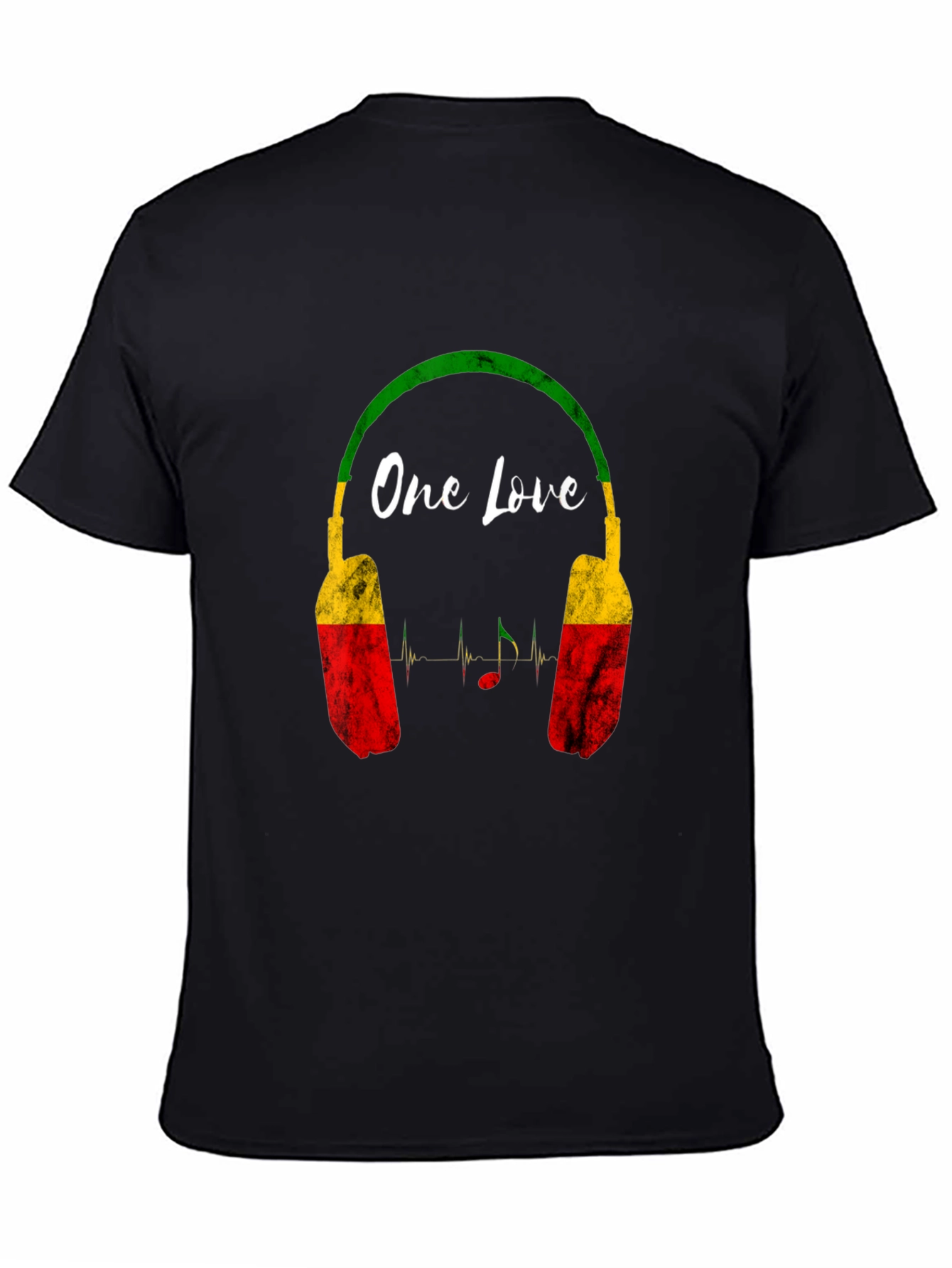 One Love Rasta Headphones Graphic T-Shirt