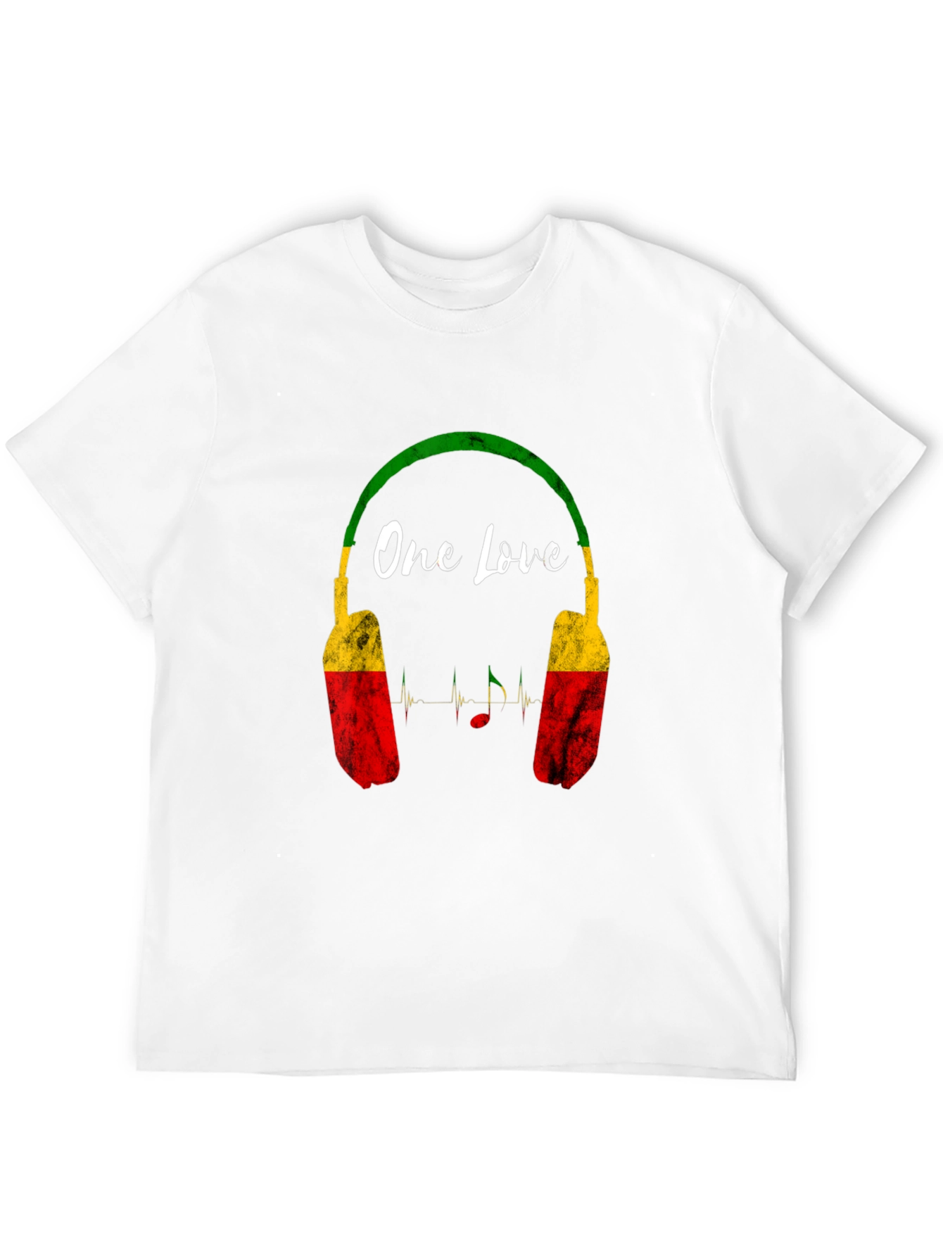 One Love Rasta Headphones Graphic T-Shirt
