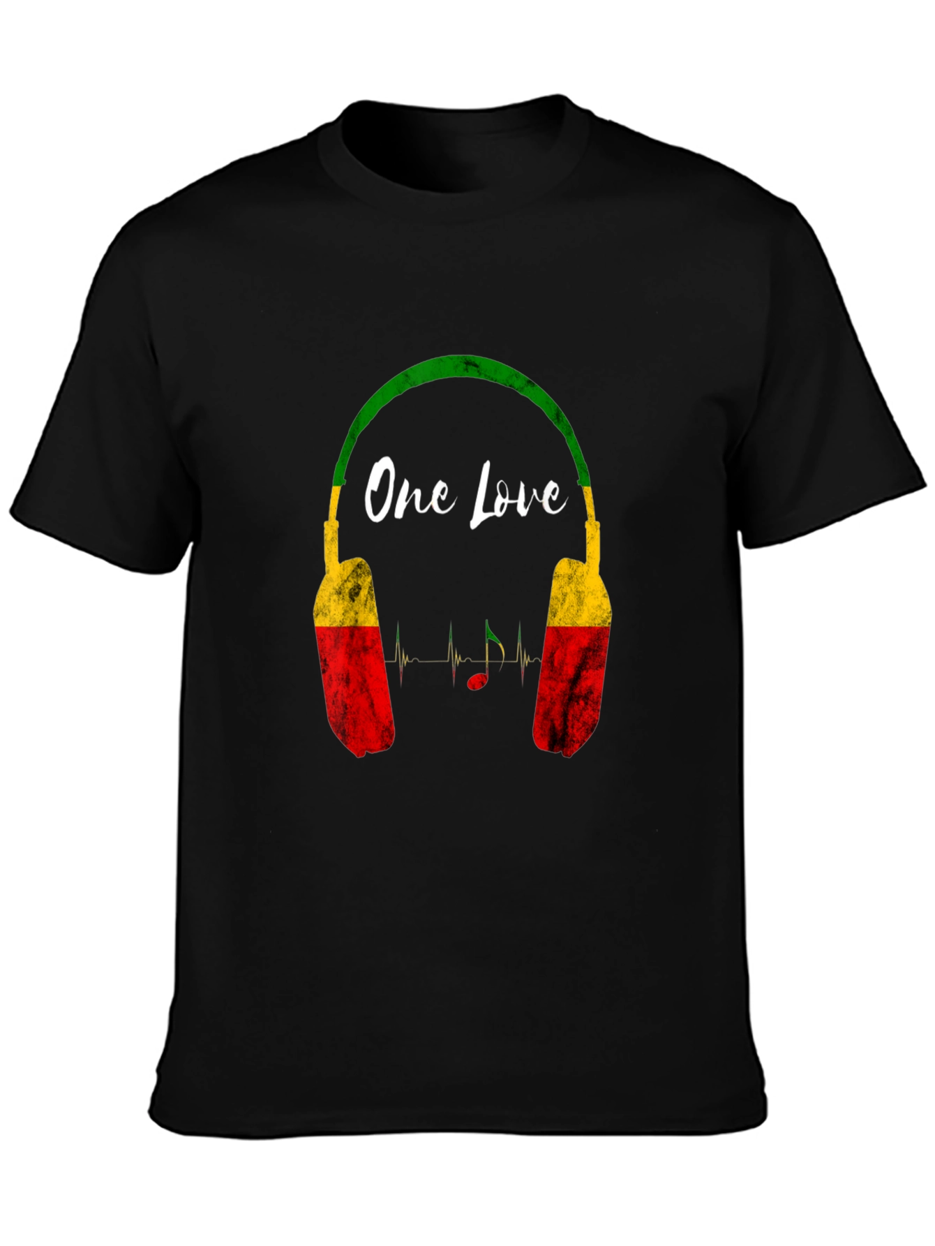 One Love Rasta Headphones Graphic T-Shirt