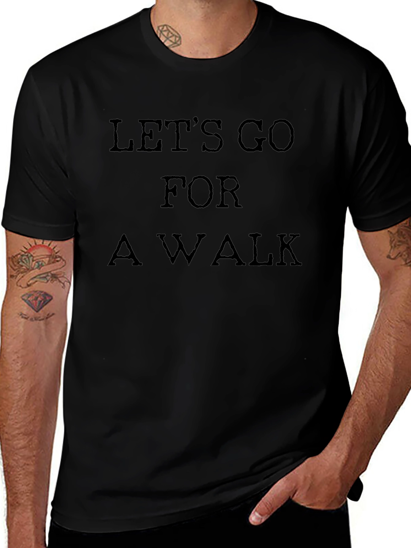 Lets Go For a Walk Black T-Shirt