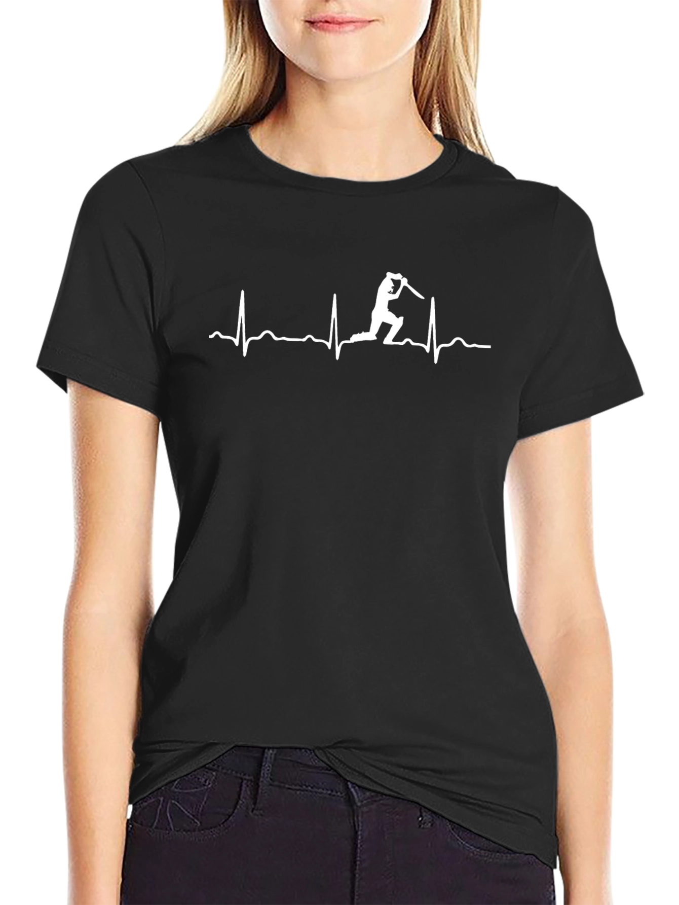 Cricket Heartbeat T-Shirt - Black