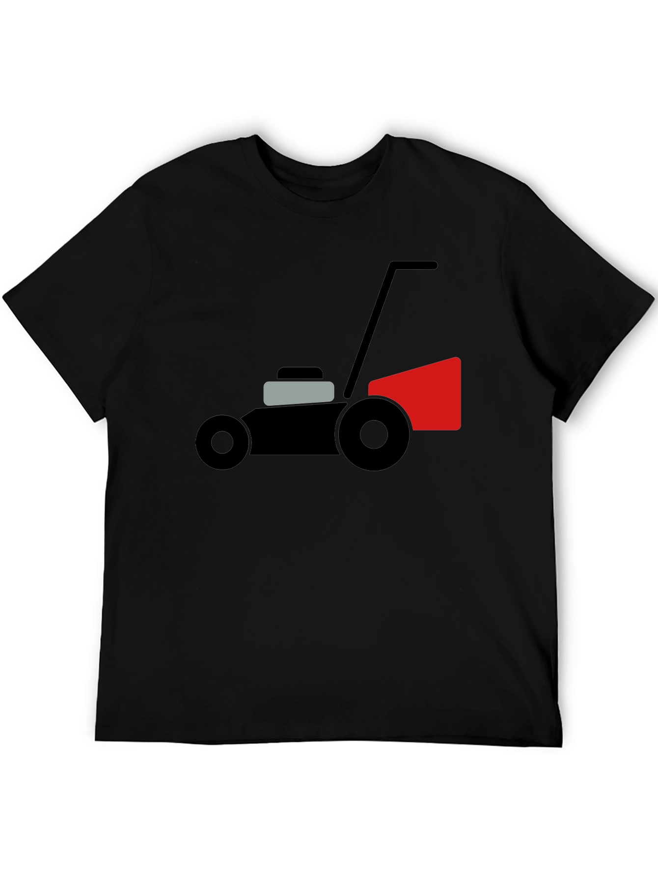 Lawn Mower Graphic Tee - Black Cotton Comfort