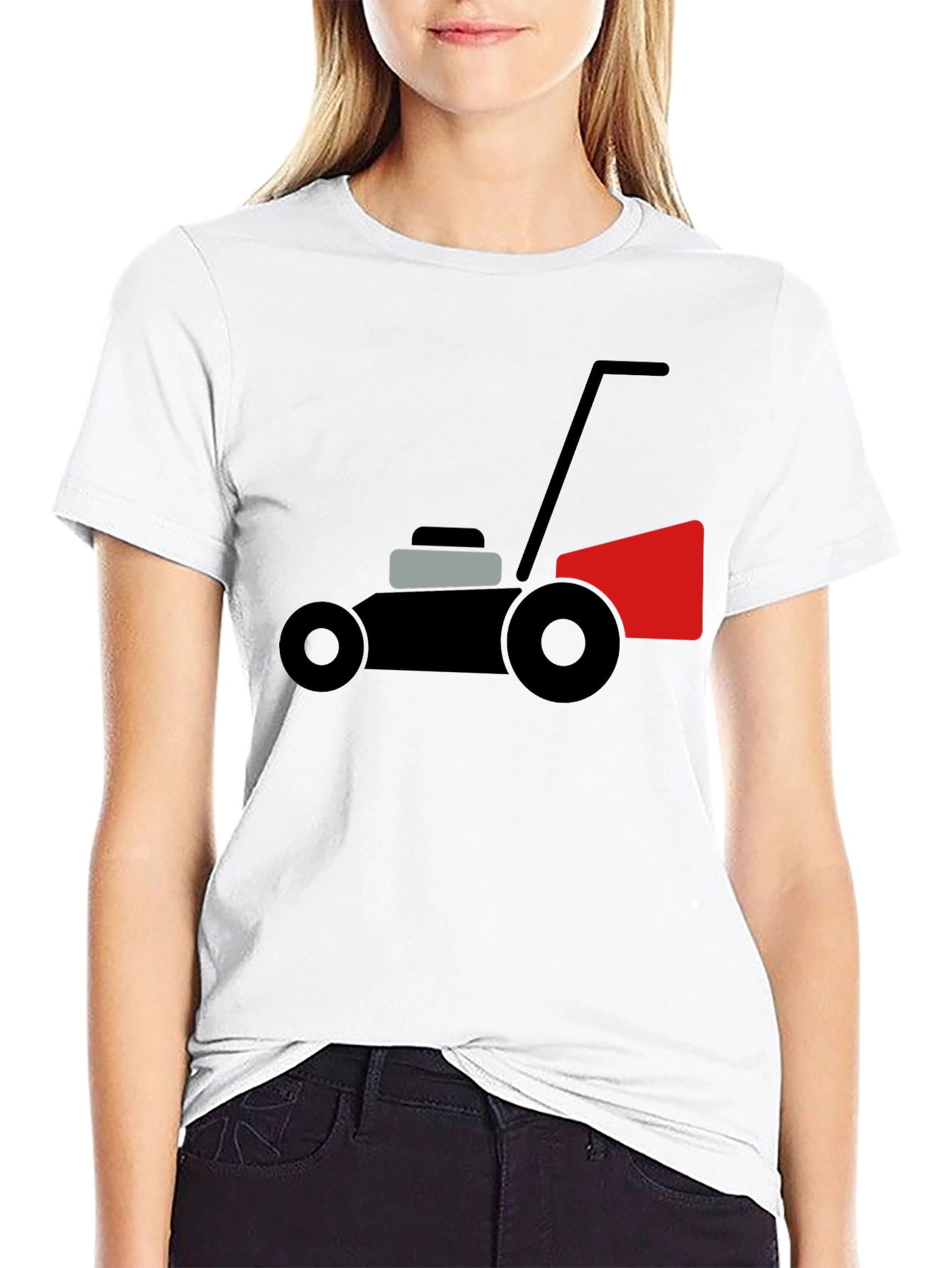 Lawn Mower Graphic Tee - Black Cotton Comfort