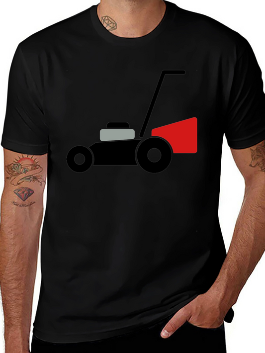 Lawn Mower Graphic Tee - Black Cotton Comfort