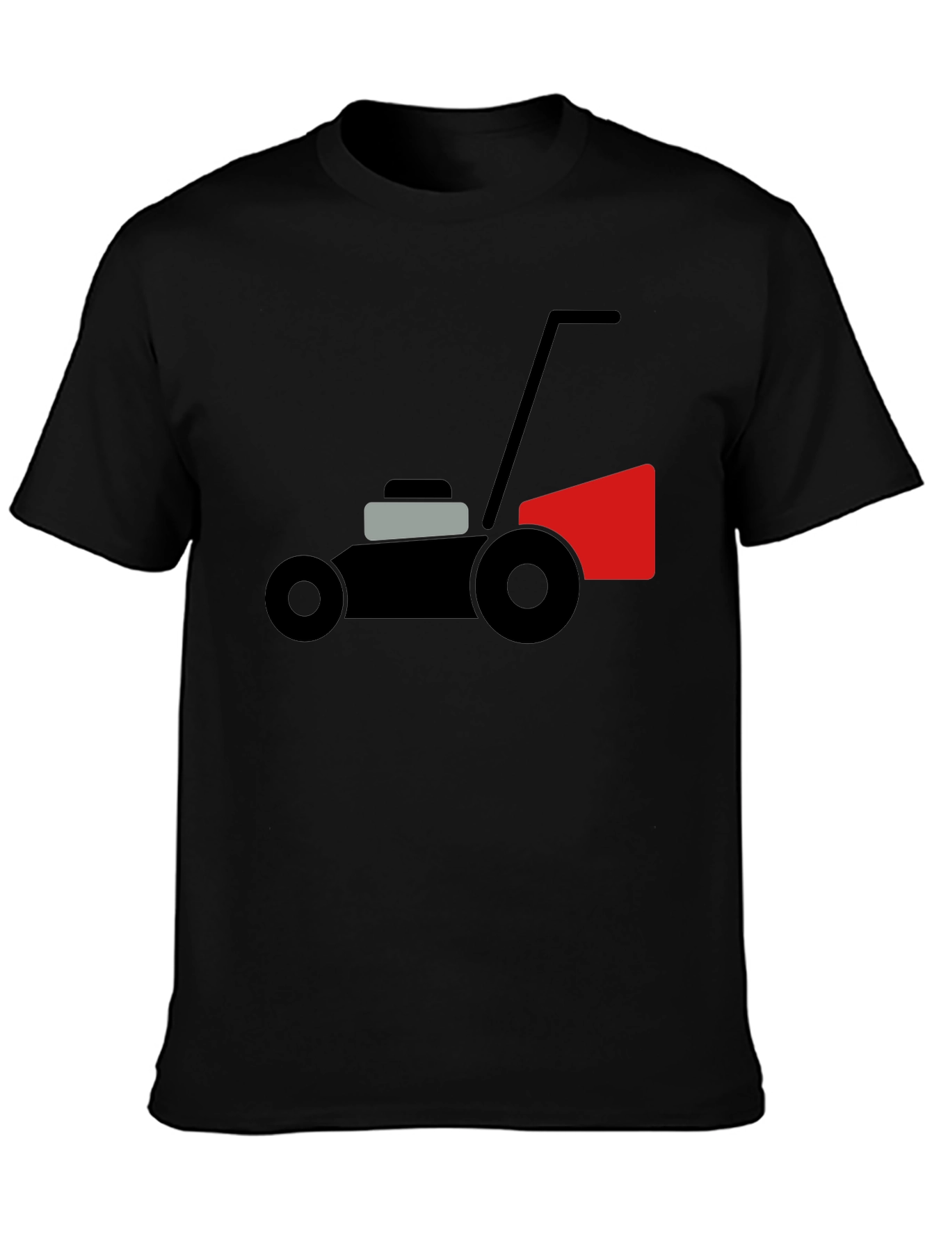 Lawn Mower Graphic Tee - Black Cotton Comfort