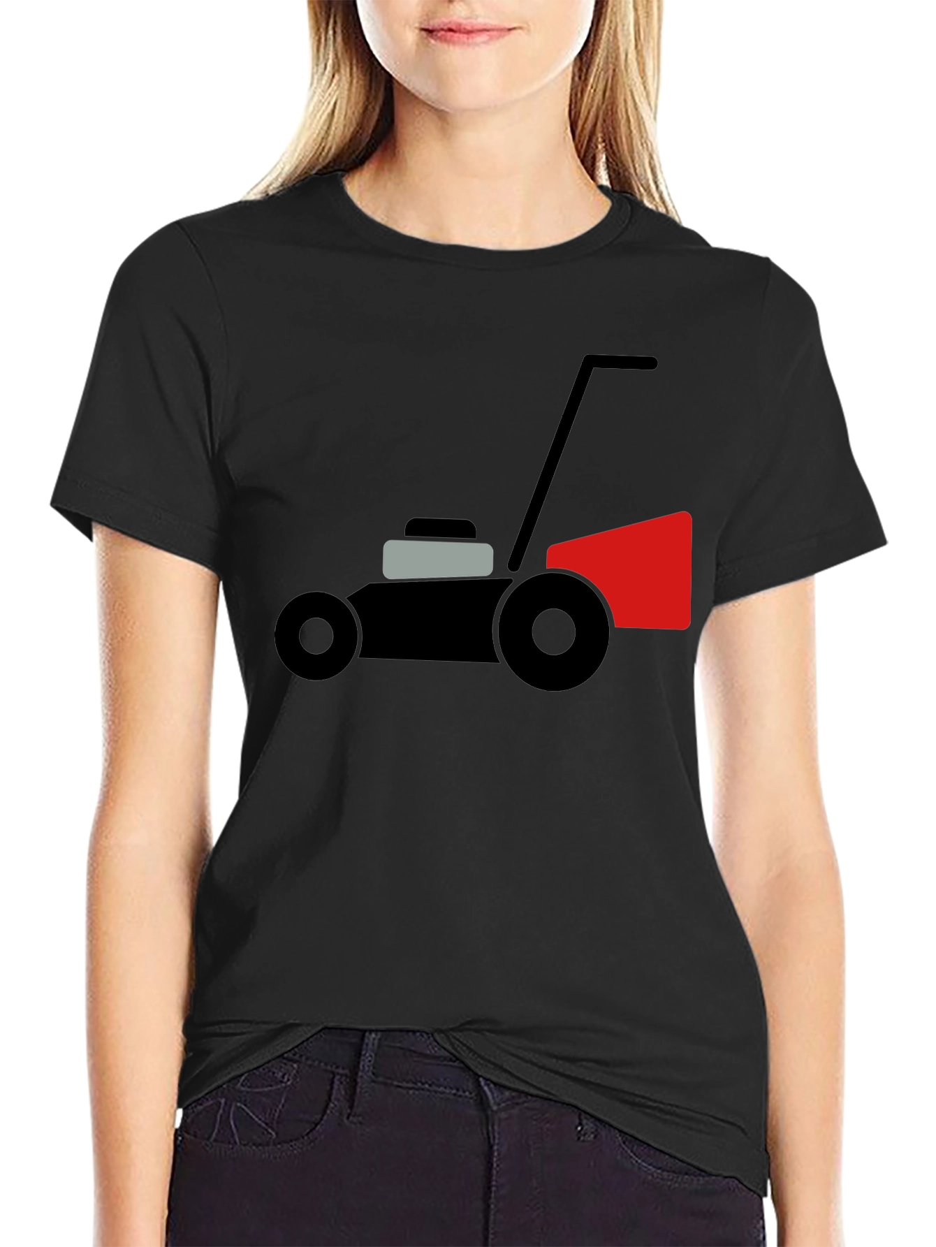 Lawn Mower Graphic Tee - Black Cotton Comfort