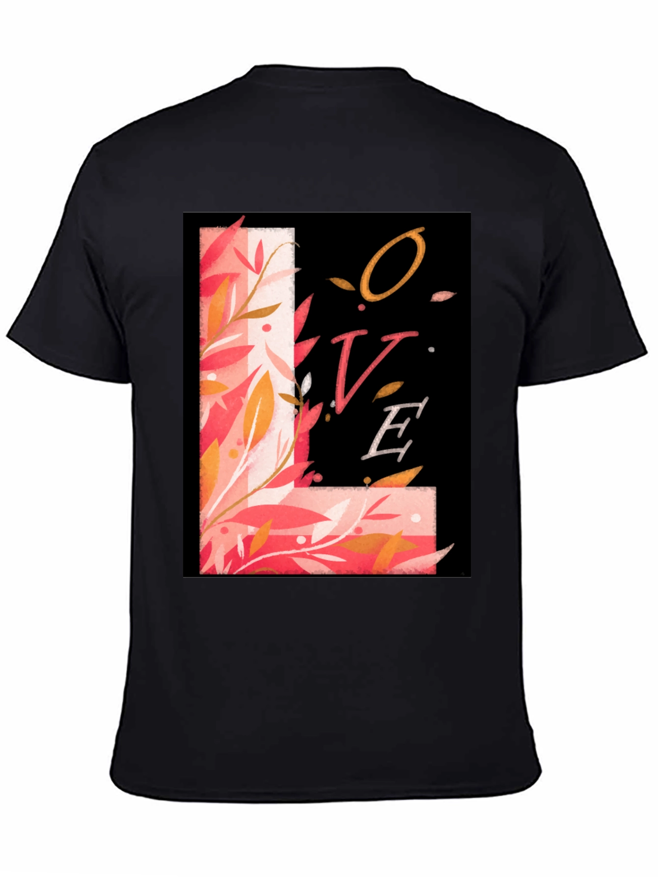 Floral LOVE Graphic Tee - Stylish Black T-Shirt