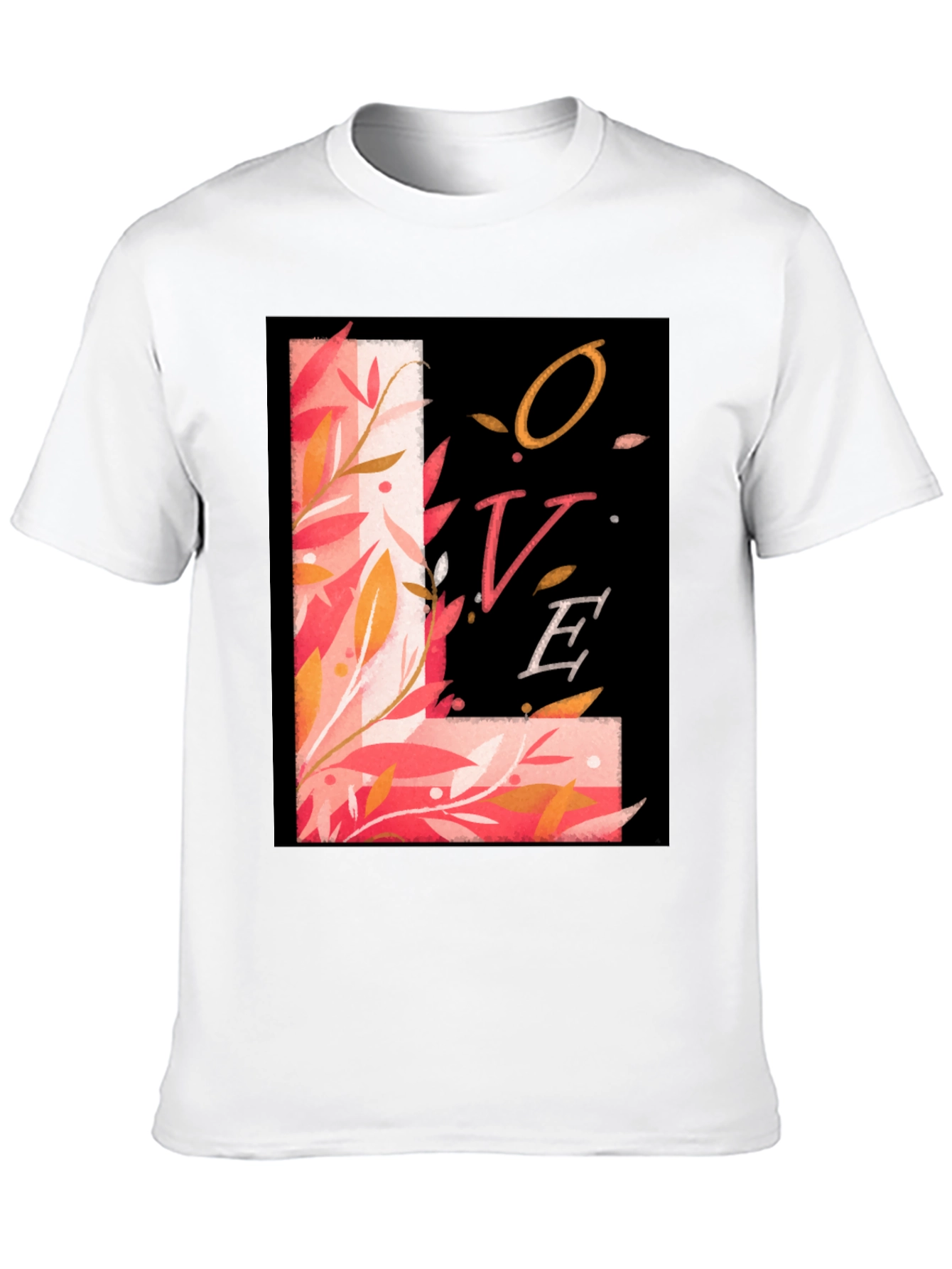 Floral LOVE Graphic Tee - Stylish Black T-Shirt
