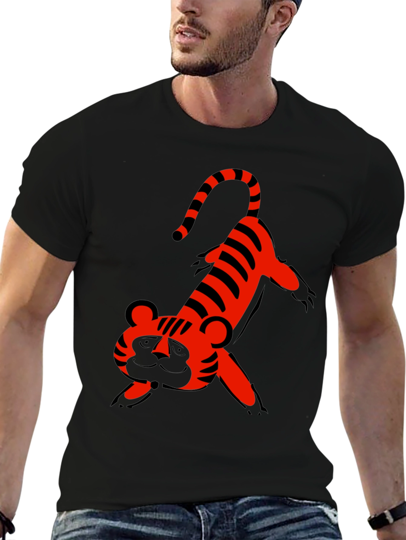 Cool Tiger Graphic Tee - Black T-Shirt