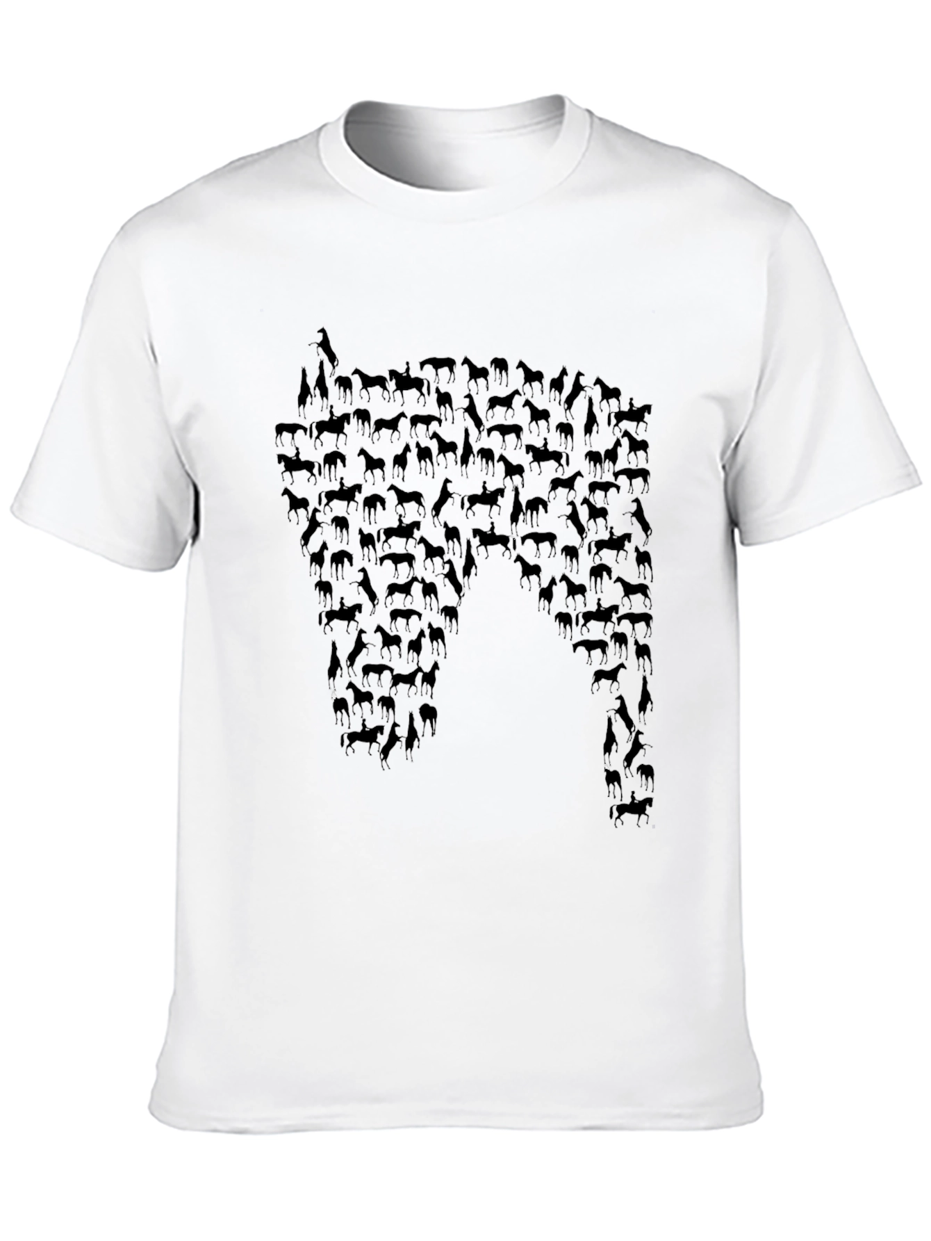 Horse Silhouette Graphic Tee - Black Cotton Blend