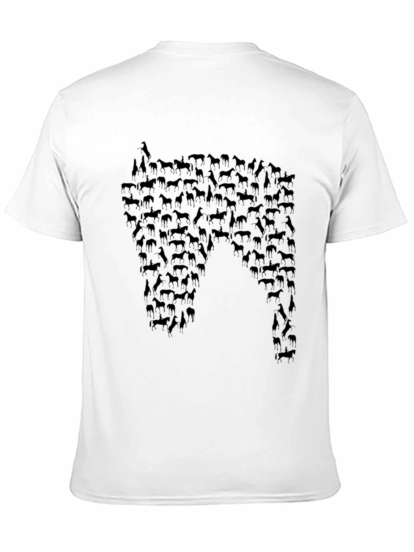 Horse Silhouette Graphic Tee - Black Cotton Blend