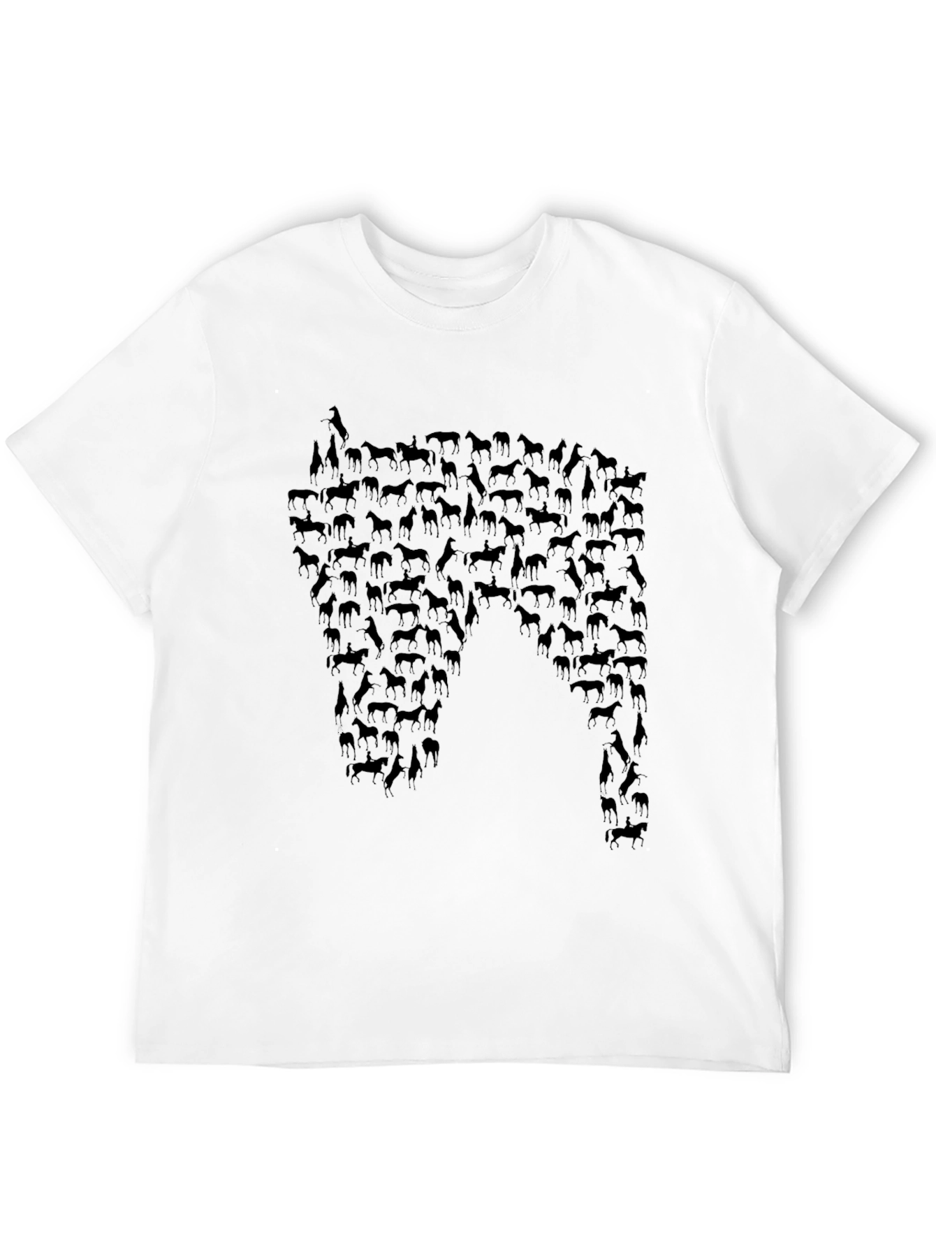 Horse Silhouette Graphic Tee - Black Cotton Blend