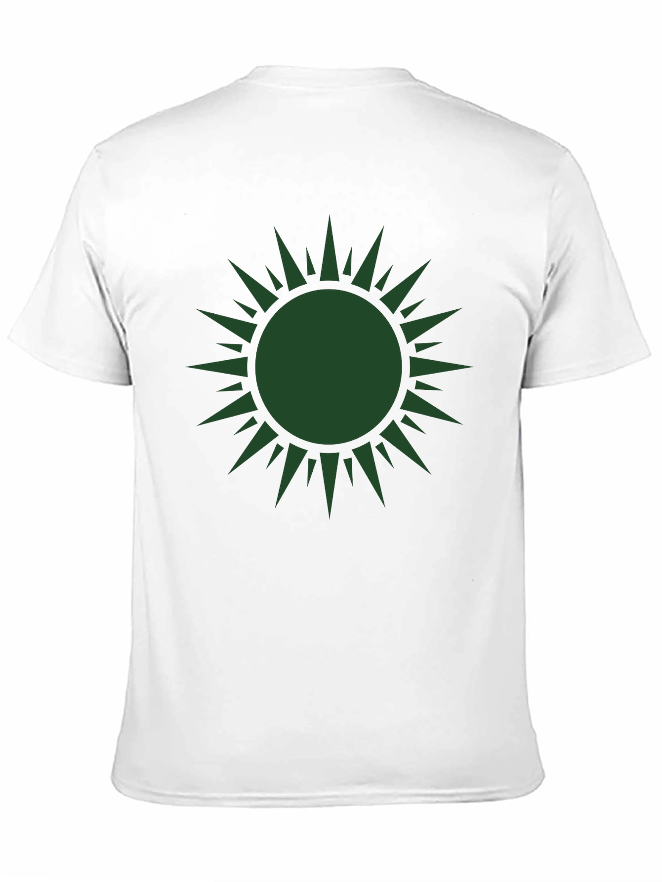 Green Sunburst Graphic Black T-Shirt