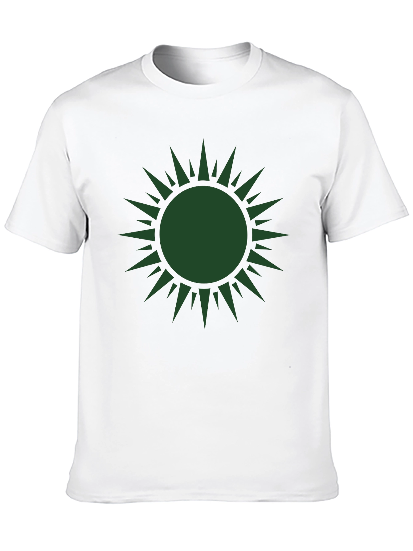 Green Sunburst Graphic Black T-Shirt